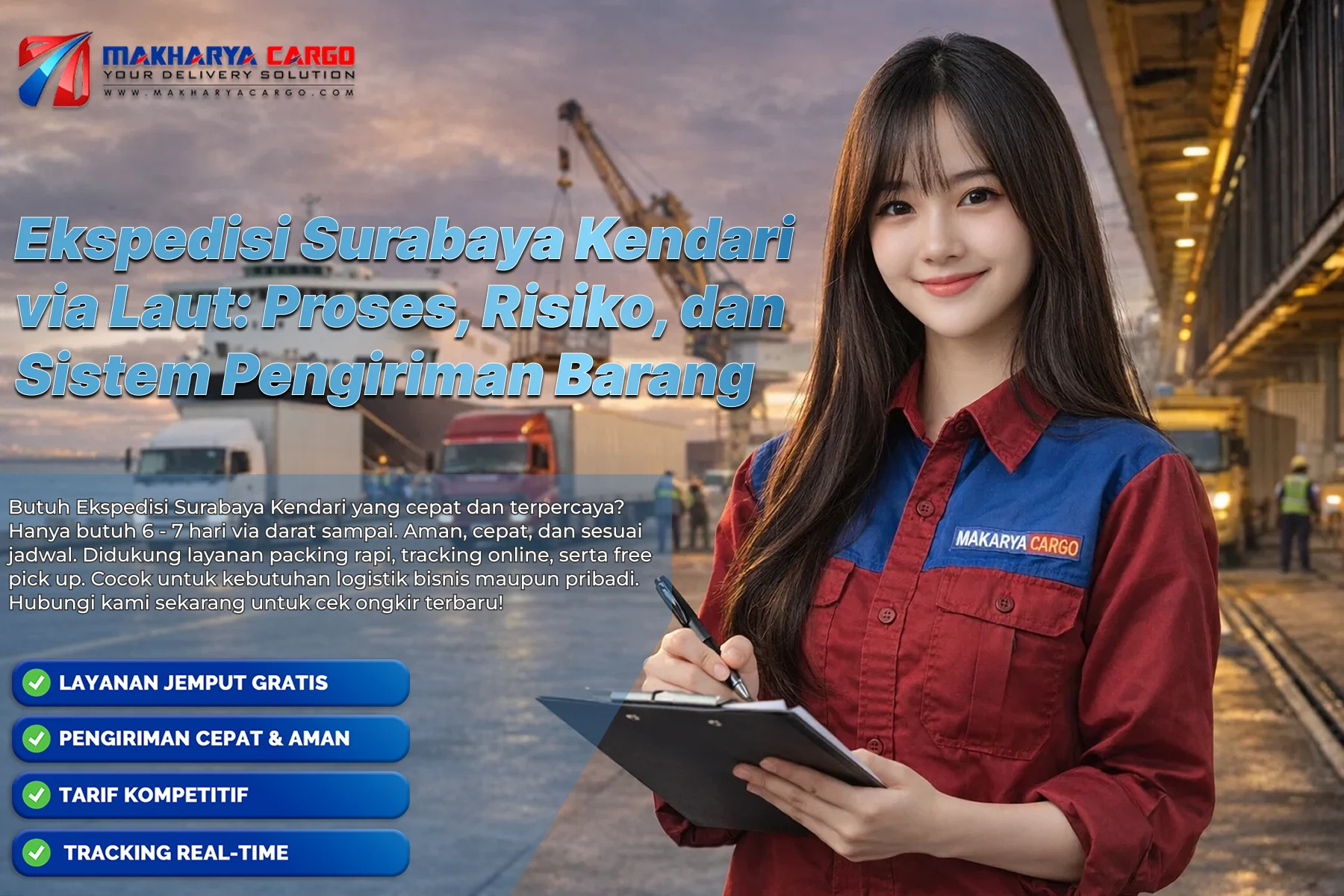 Proses ekspedisi Surabaya Kendari via laut di pelabuhan