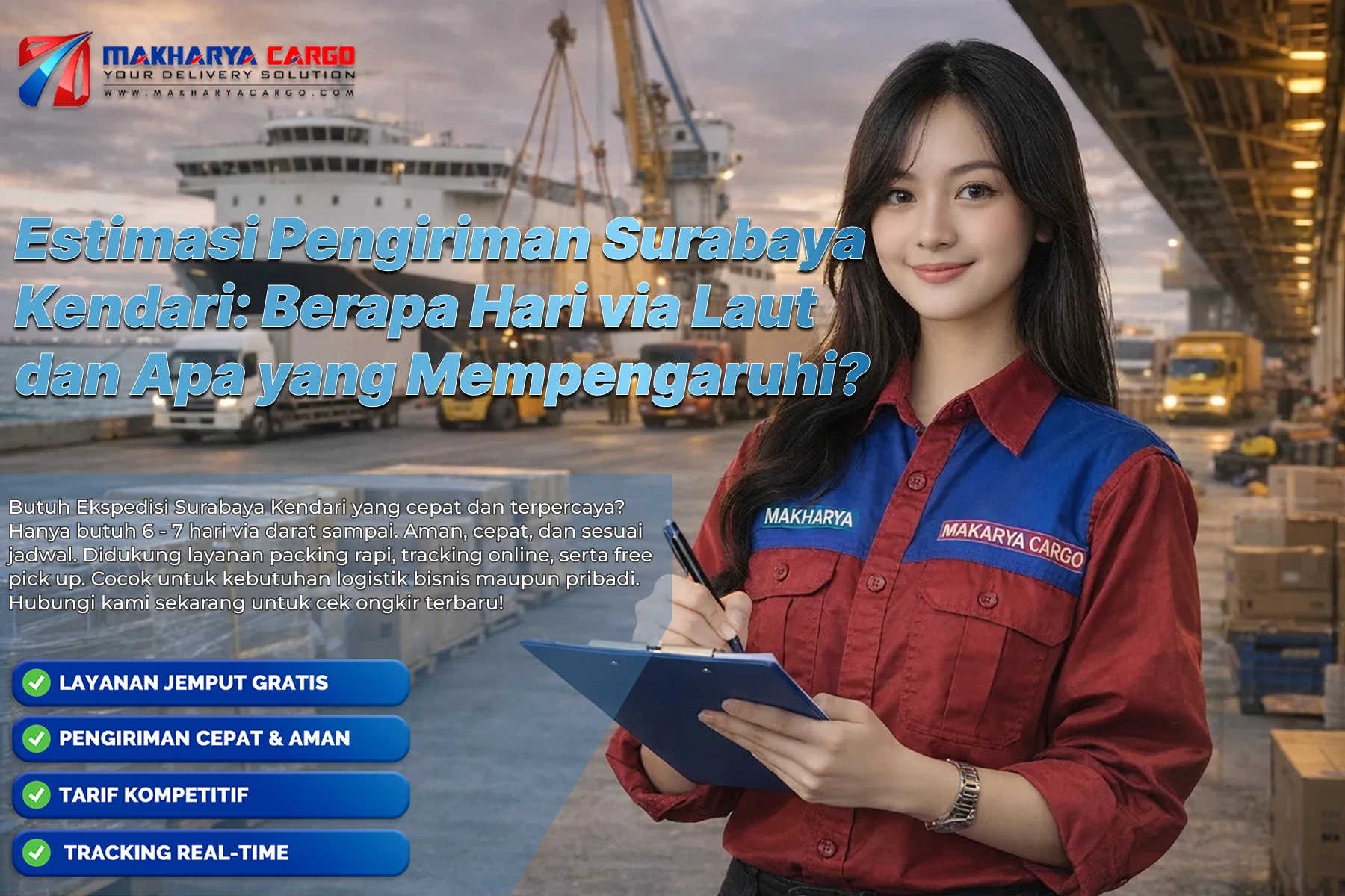 Estimasi pengiriman Surabaya Kendari via laut menggunakan kapal kargo reguler