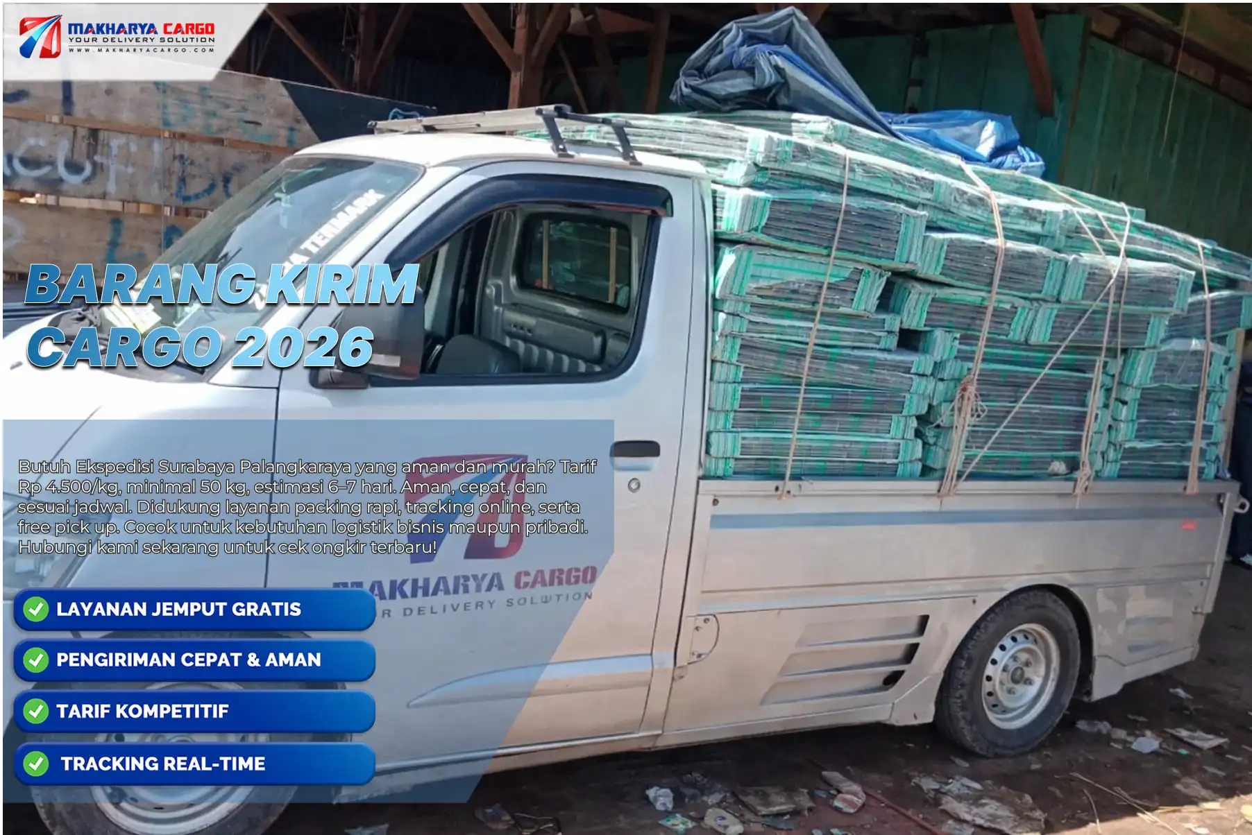 Berbagai jenis barang kiriman cargo dalam proses pengiriman
