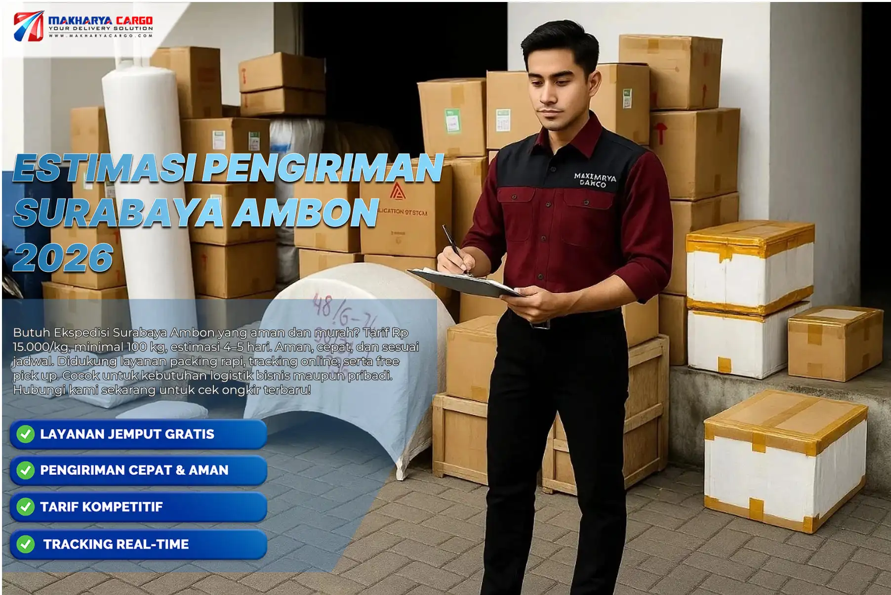 estimasi pengiriman surabaya ambon