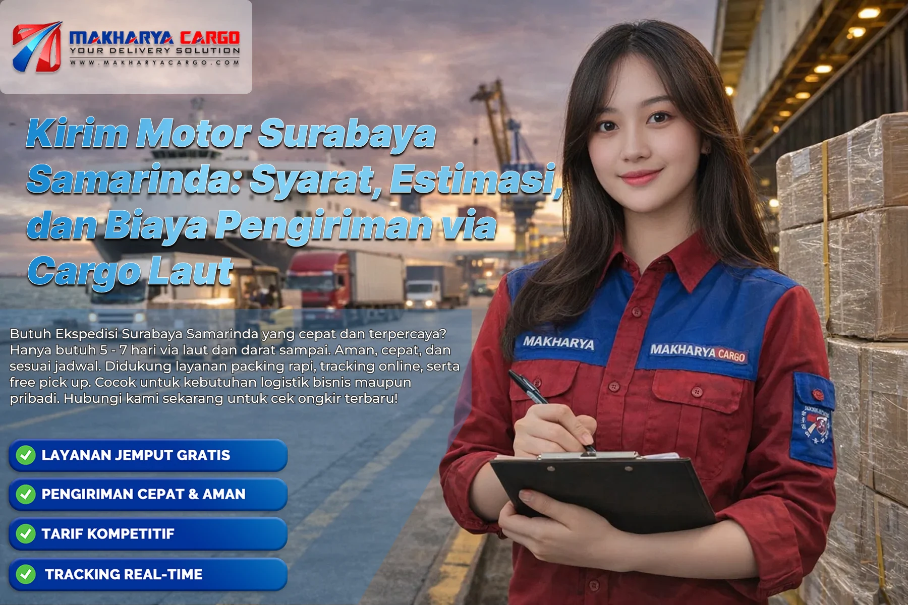 kirim motor Surabaya Samarinda menggunakan ekspedisi cargo laut