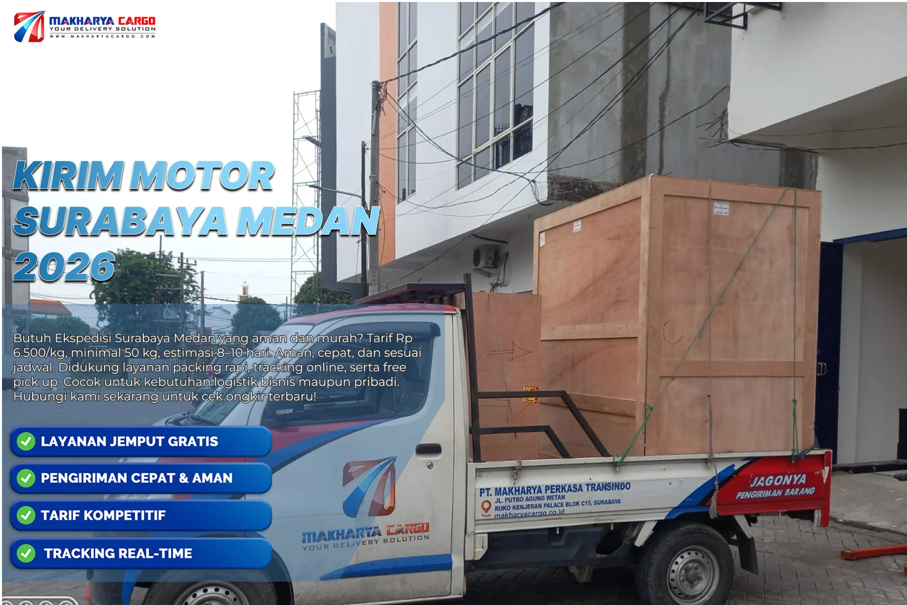 proses kirim motor surabaya medan di gudang cargo