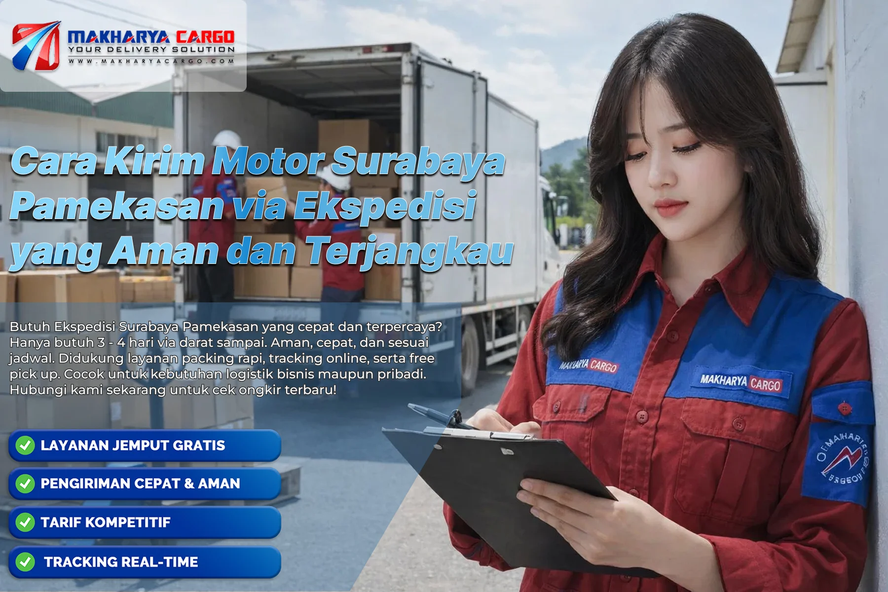 proses kirim motor Surabaya Pamekasan via truk ekspedisi