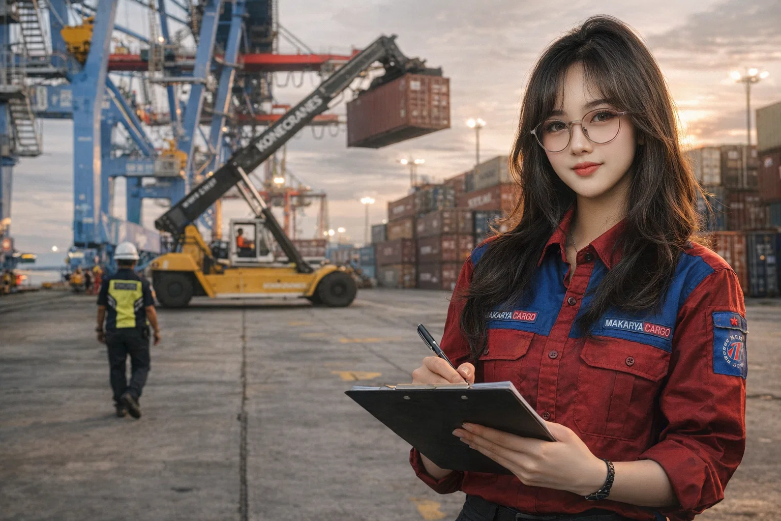 Ilustrasi pengiriman barang besar dengan cargo kontainer Surabaya Samarinda melalui kapal laut.