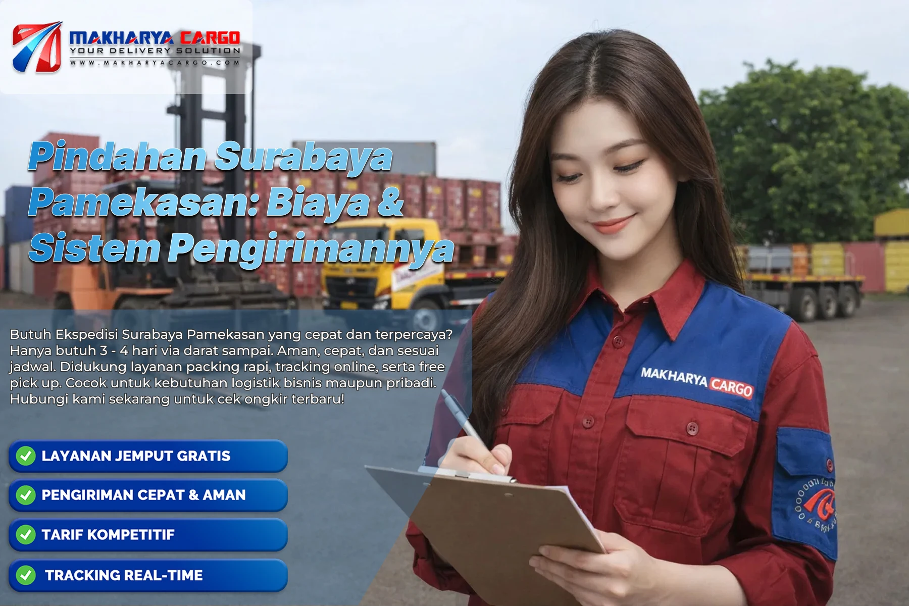 Truk ekspedisi sedang mengangkut barang untuk pindahan Surabaya Pamekasan dengan sistem konsolidasi muatan.