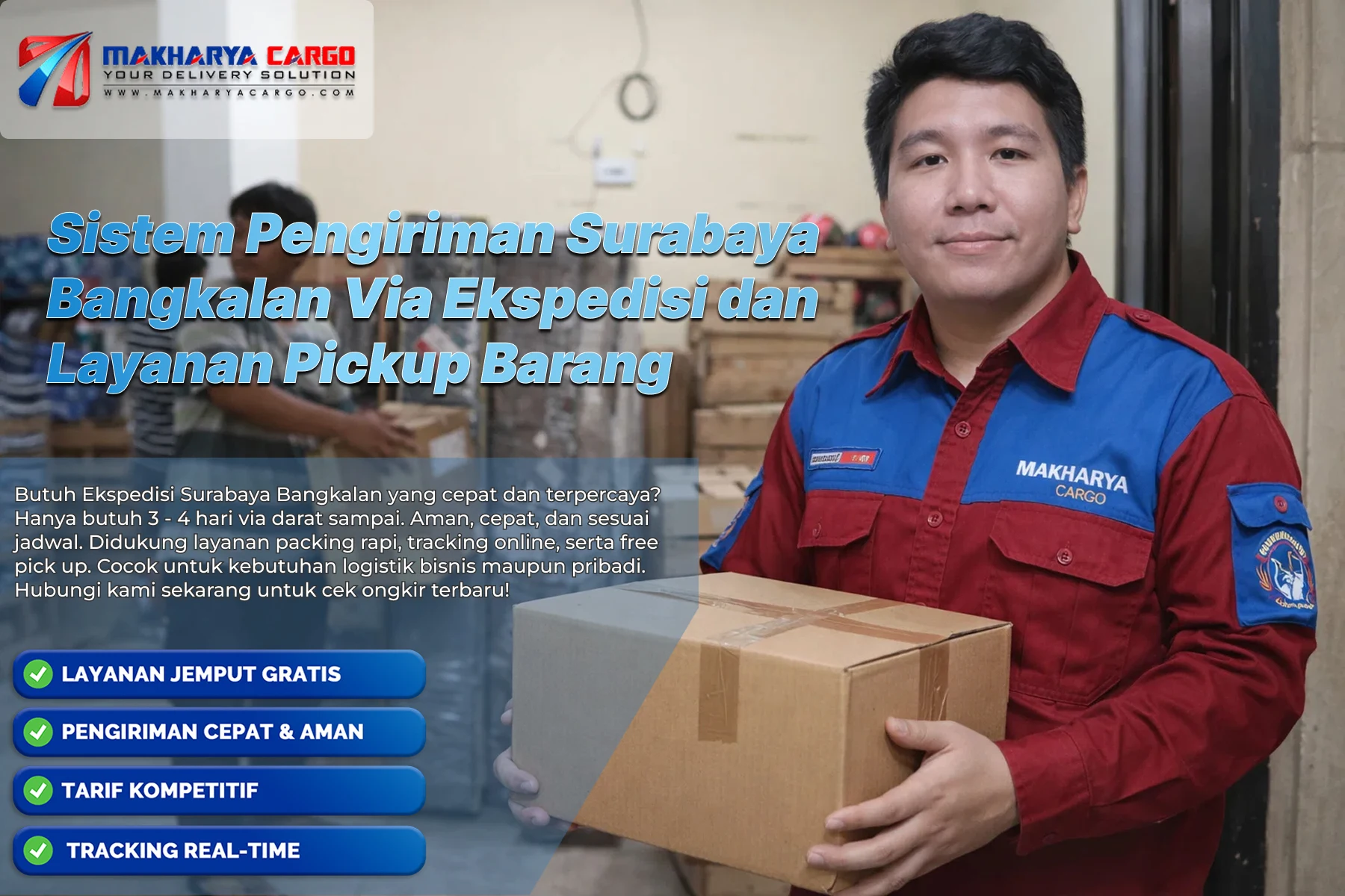 Sistem pengiriman Surabaya Bangkalan dengan layanan pickup barang ekspedisi