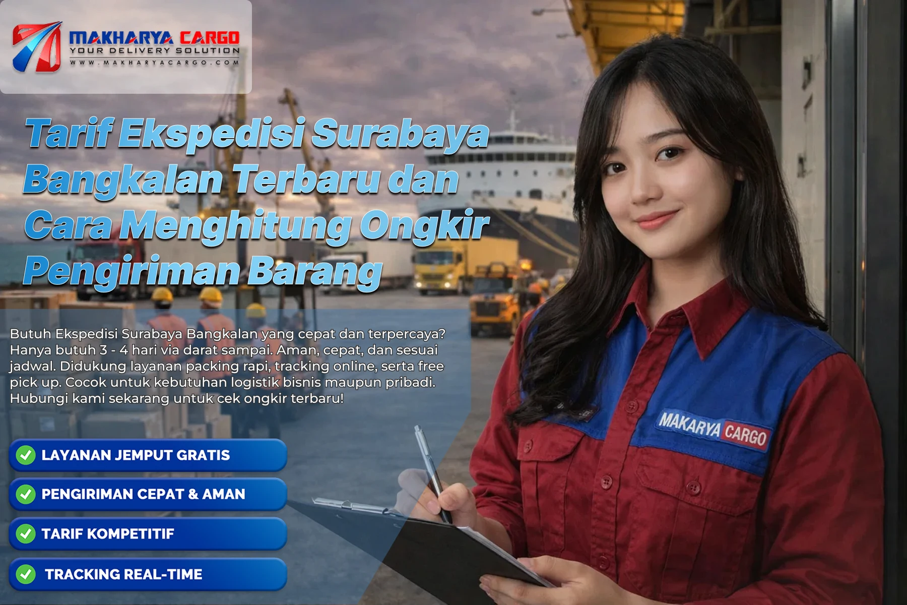 Tarif Ekspedisi Surabaya Bangkalan untuk pengiriman barang cargo