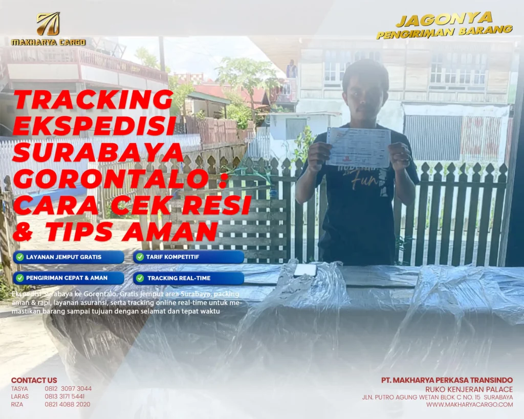 layanan tracking ekspedisi surabaya gorontalo real time