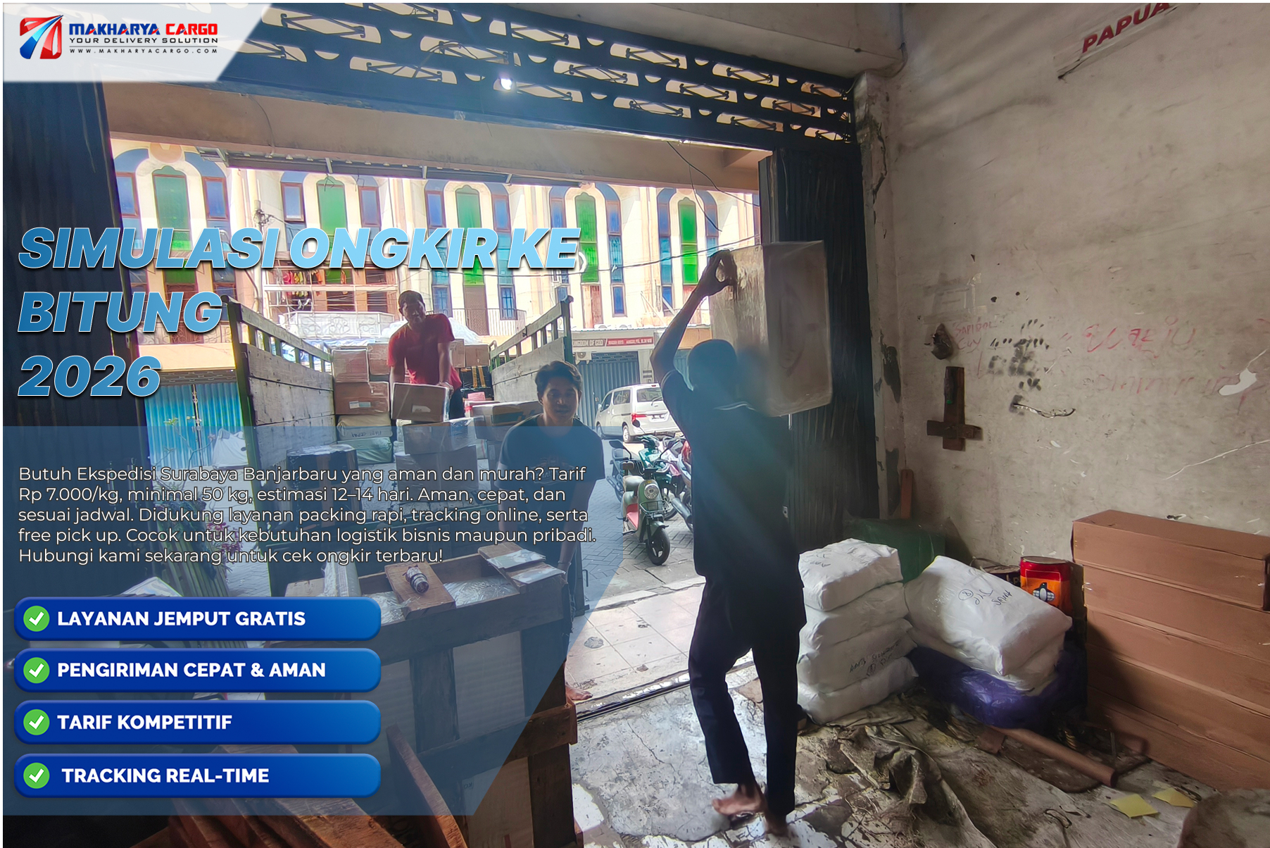 Simulasi Ongkir ke Bitung