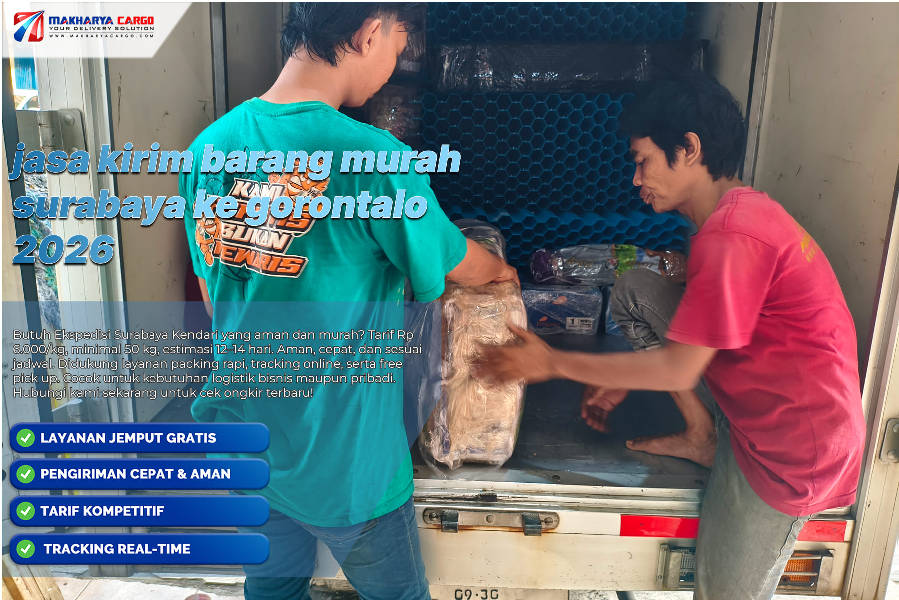 biaya cargo laut surabaya ke gorontalo per kg