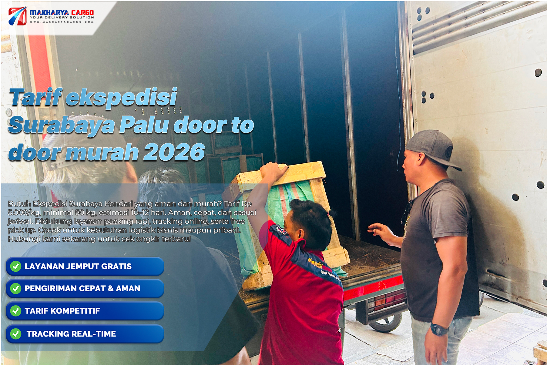 Tarif ekspedisi Surabaya Palu door to door murah