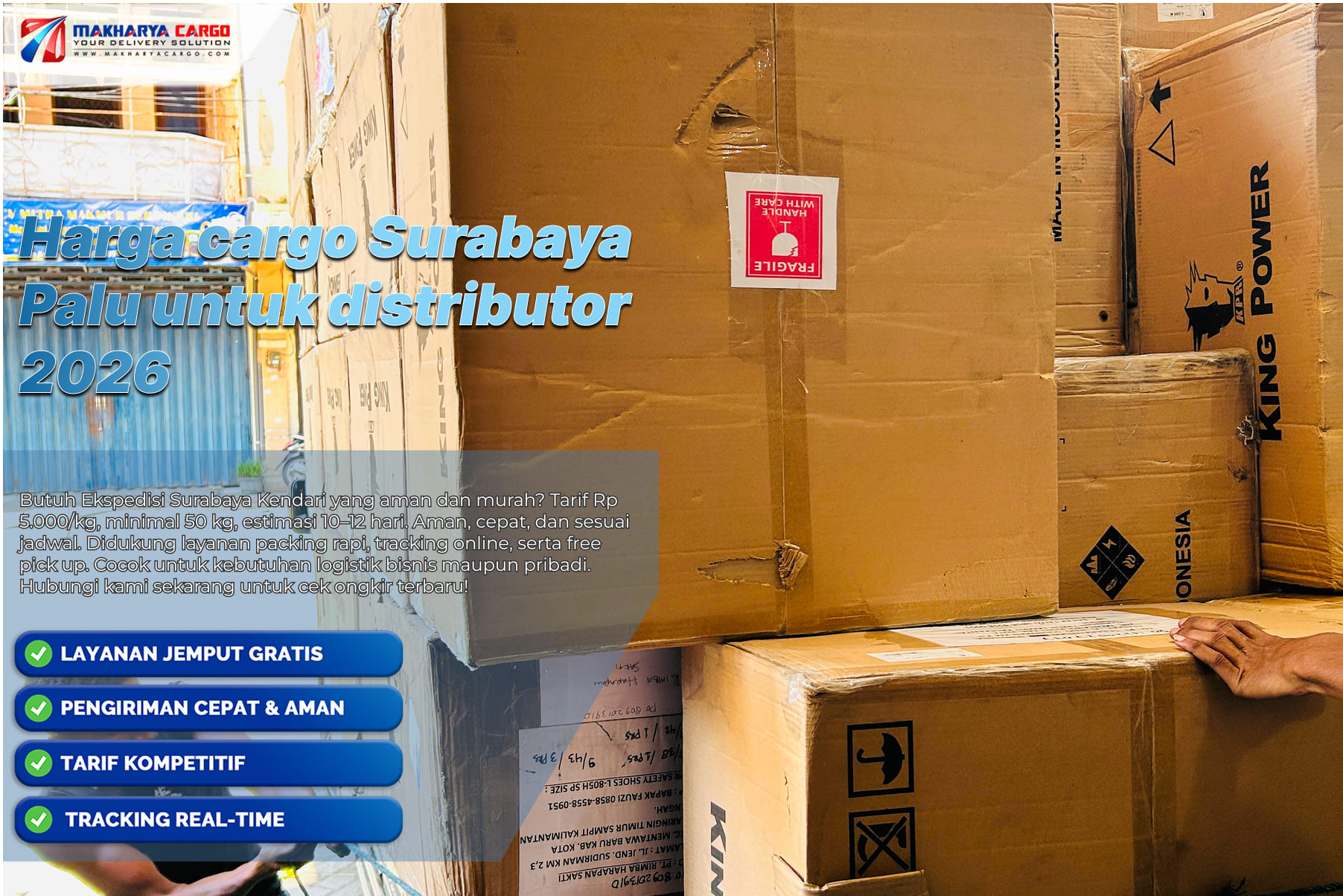 Harga cargo Surabaya Palu untuk distributor