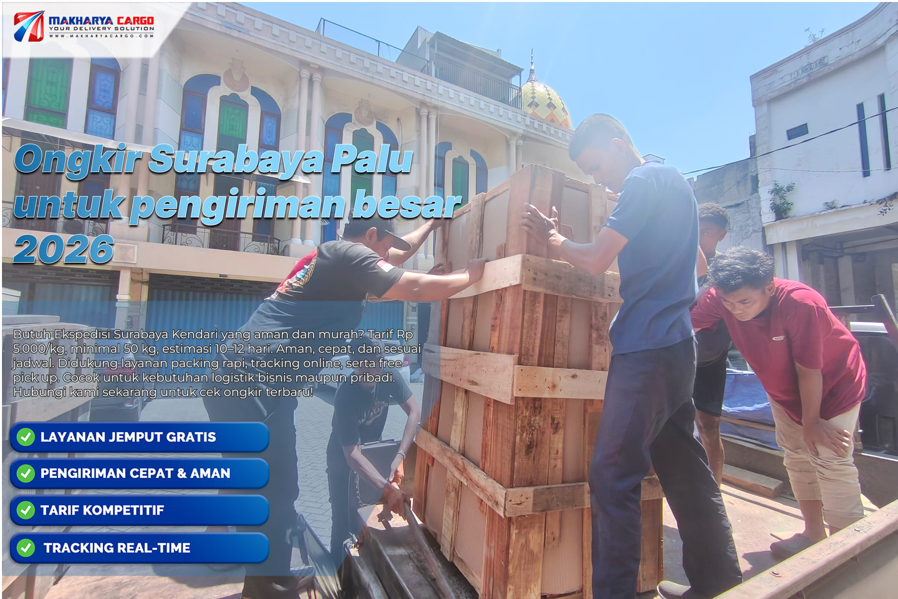 ongkir Surabaya Palu untuk pengiriman besar via cargo laut