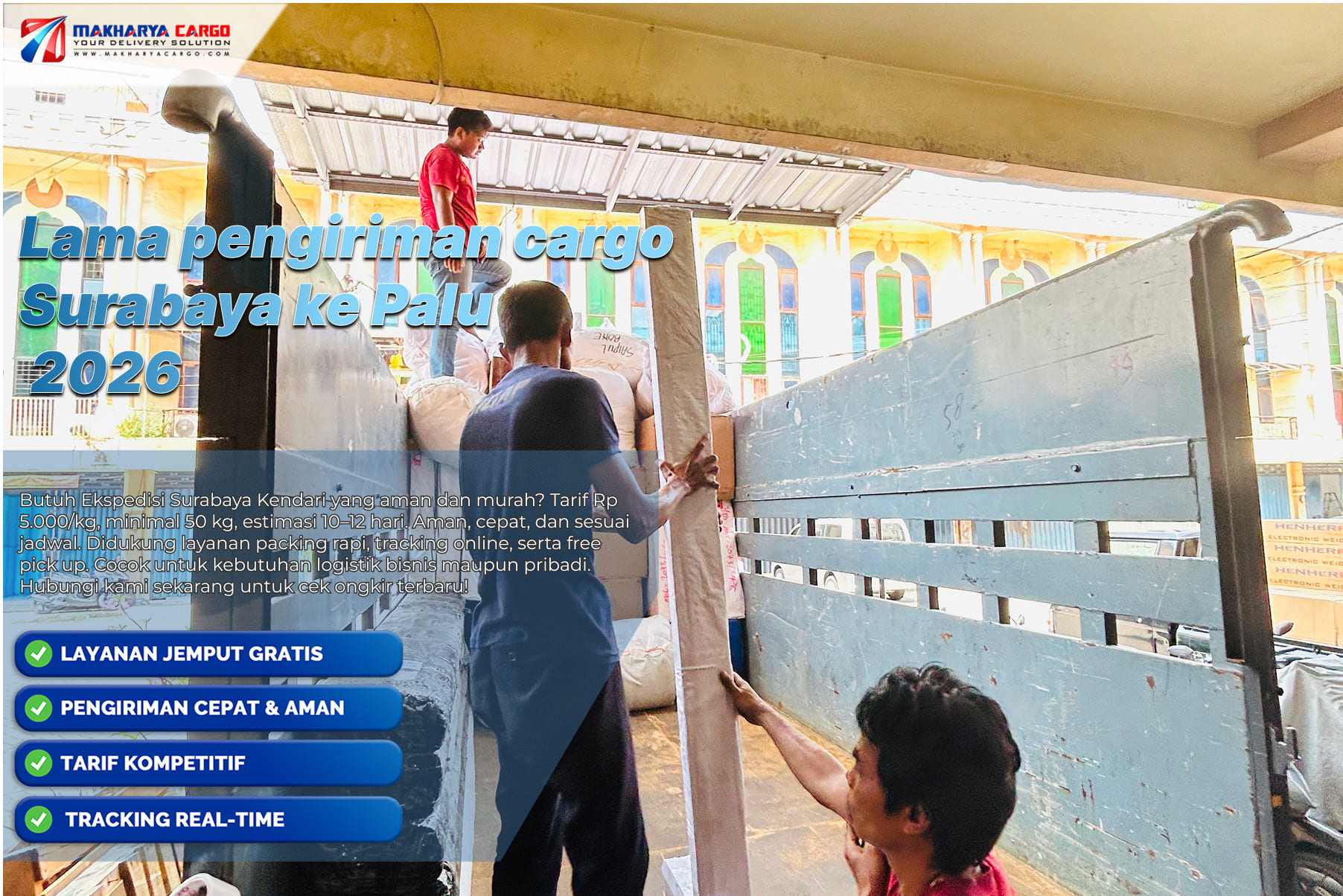 Lama pengiriman cargo Surabaya ke Palu