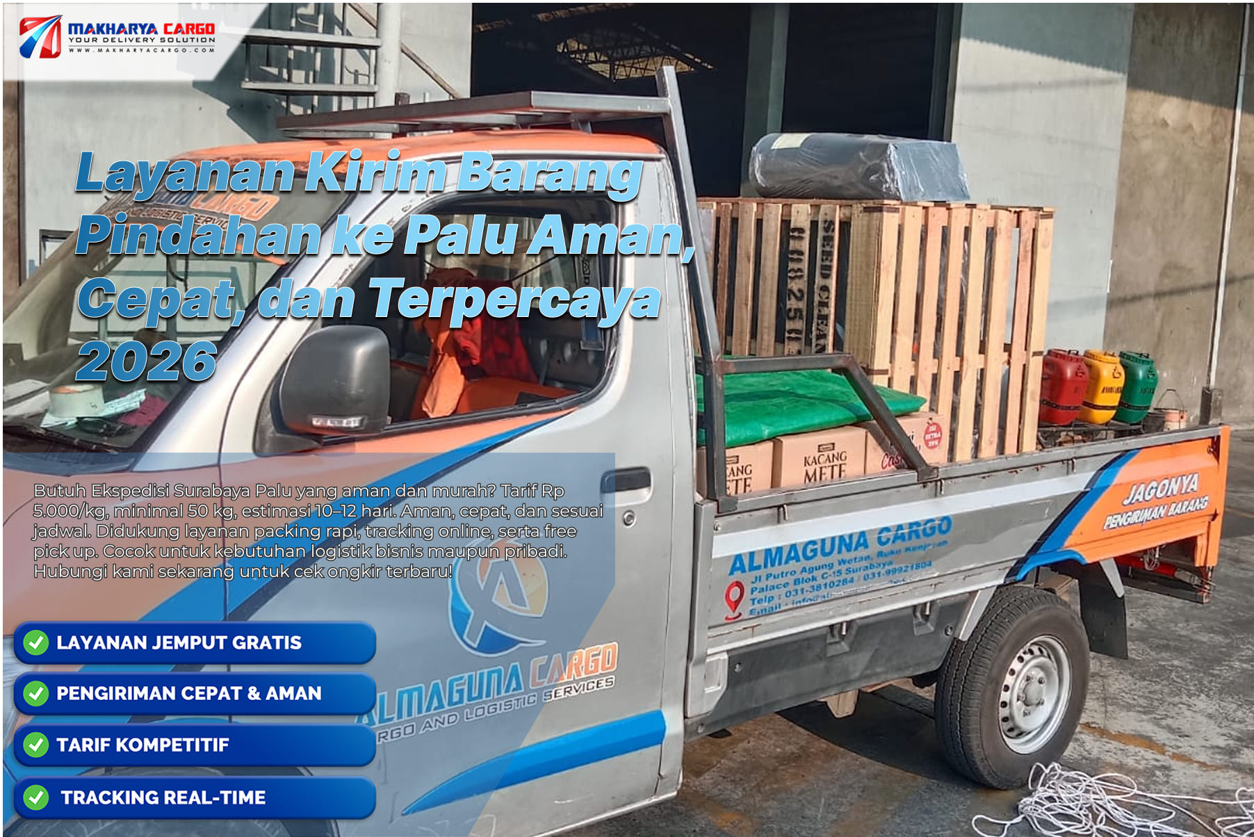 Layanan kirim barang pindahan ke Palu