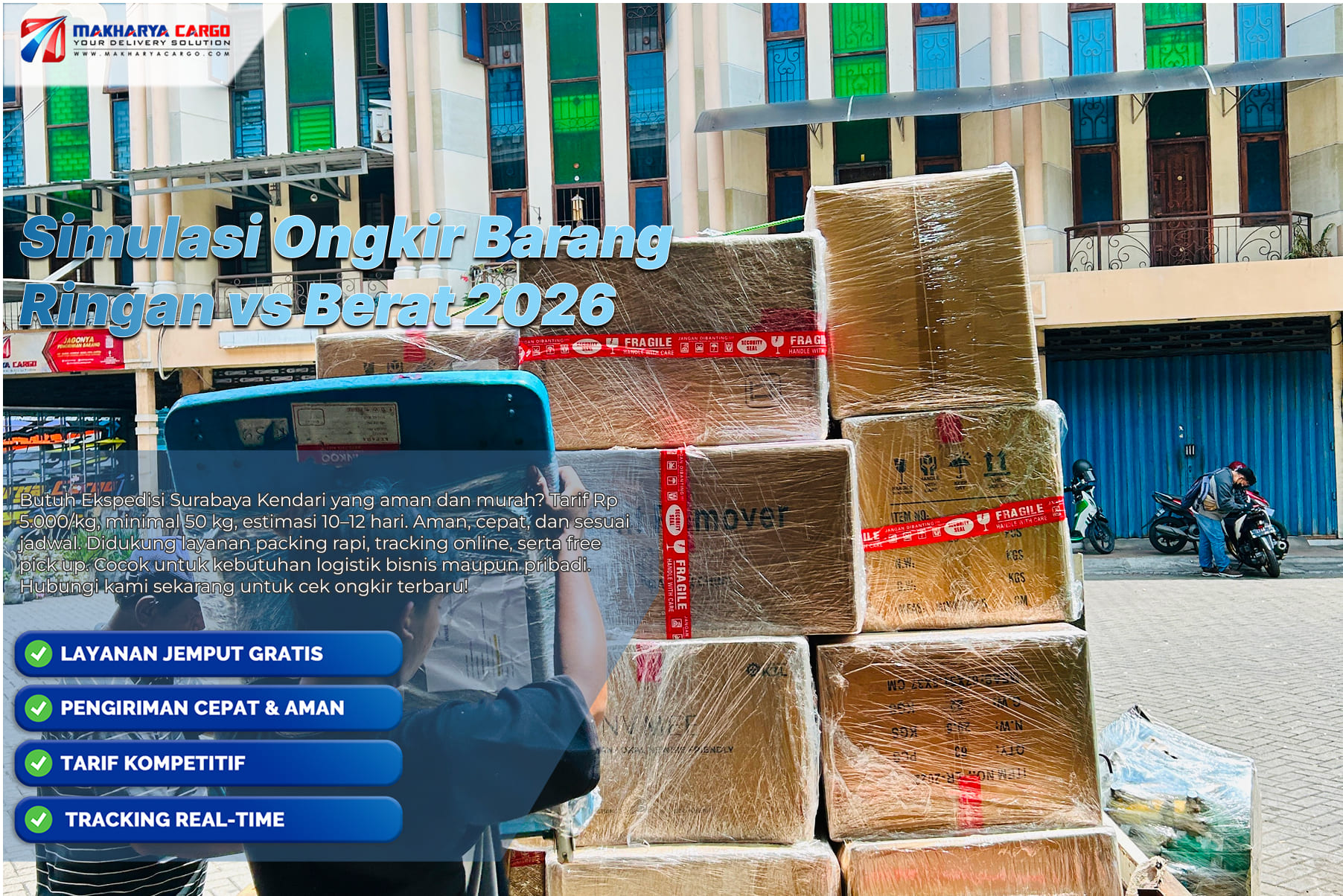 Simulasi Ongkir Barang Ringan vs Berat