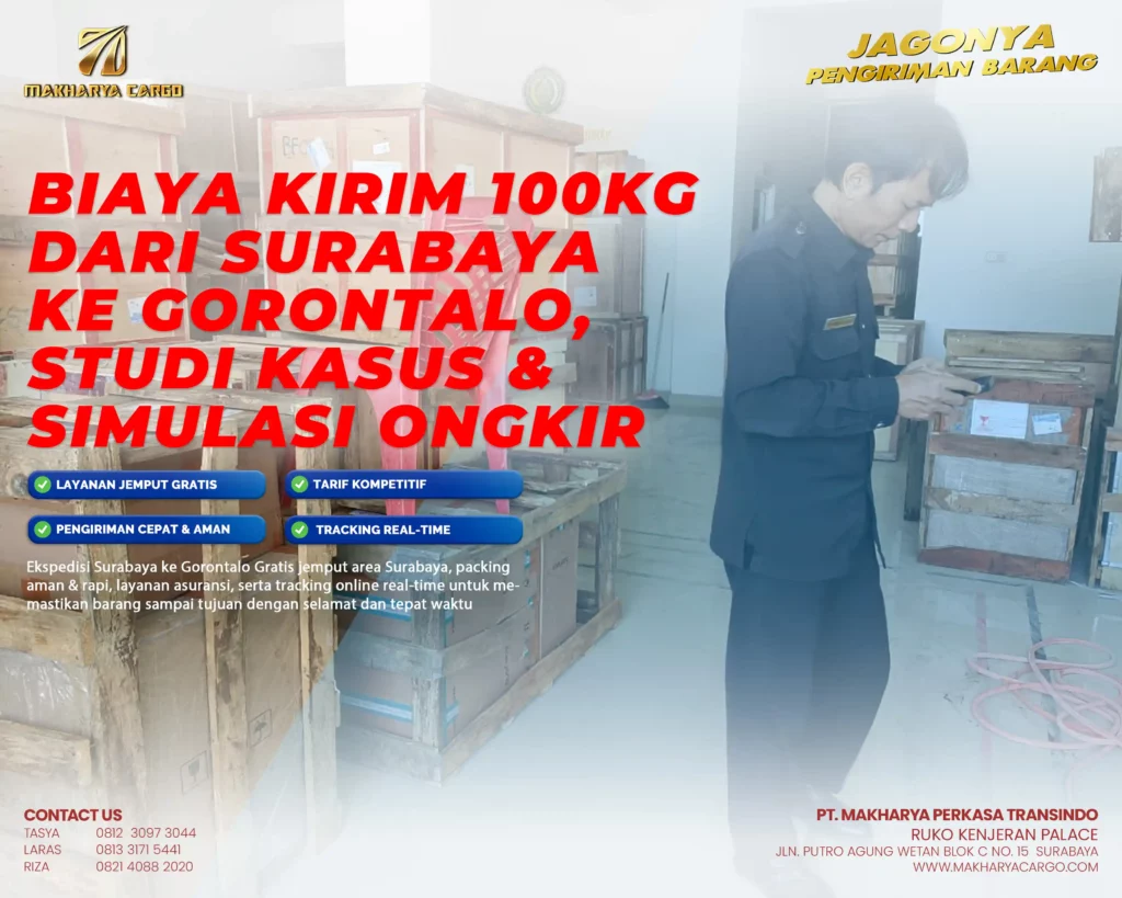 biaya kirim 100kg surabaya gorontalo termurah
