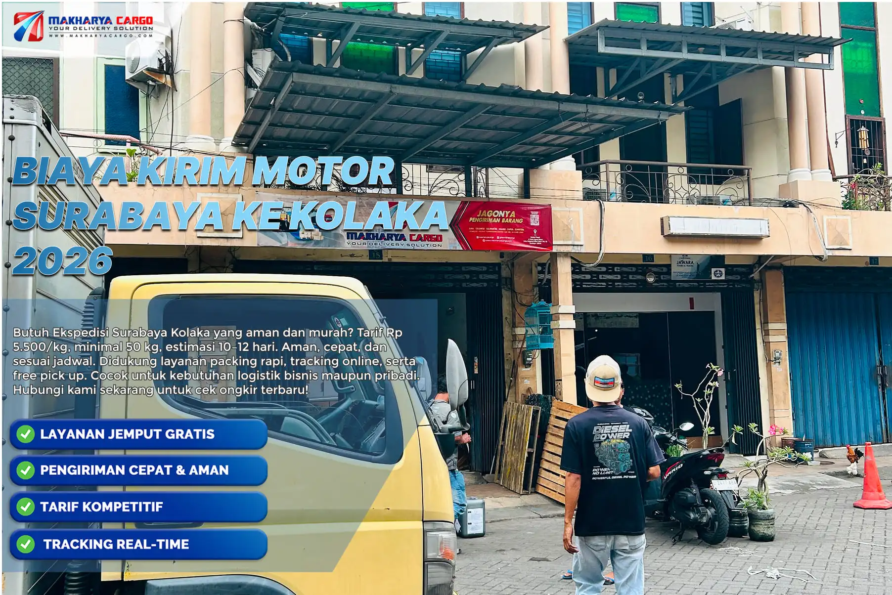 kirim motor surabaya kolaka aman via cargo laut