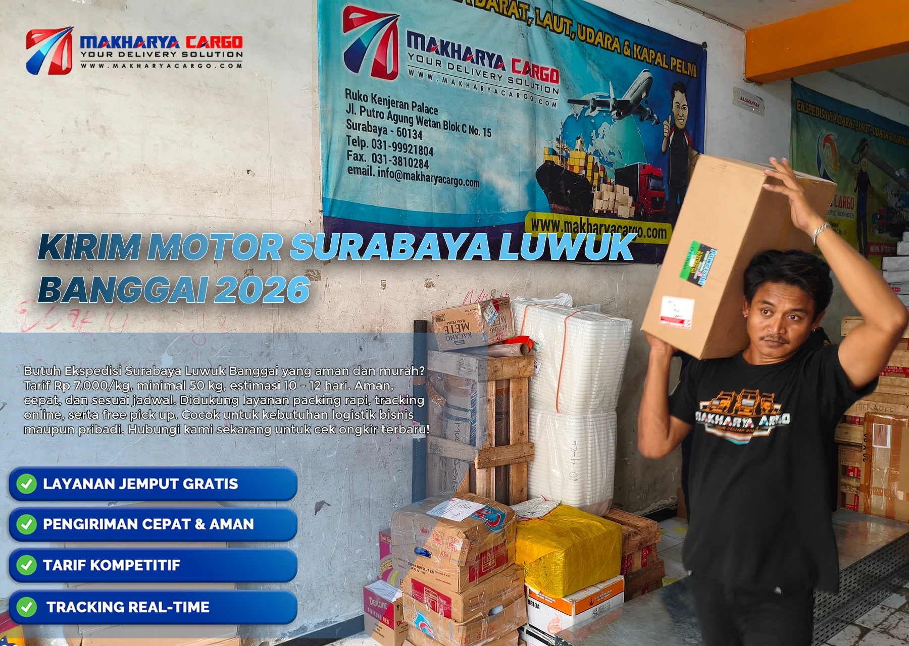 kirim motor surabaya luwuk banggai aman via cargo laut