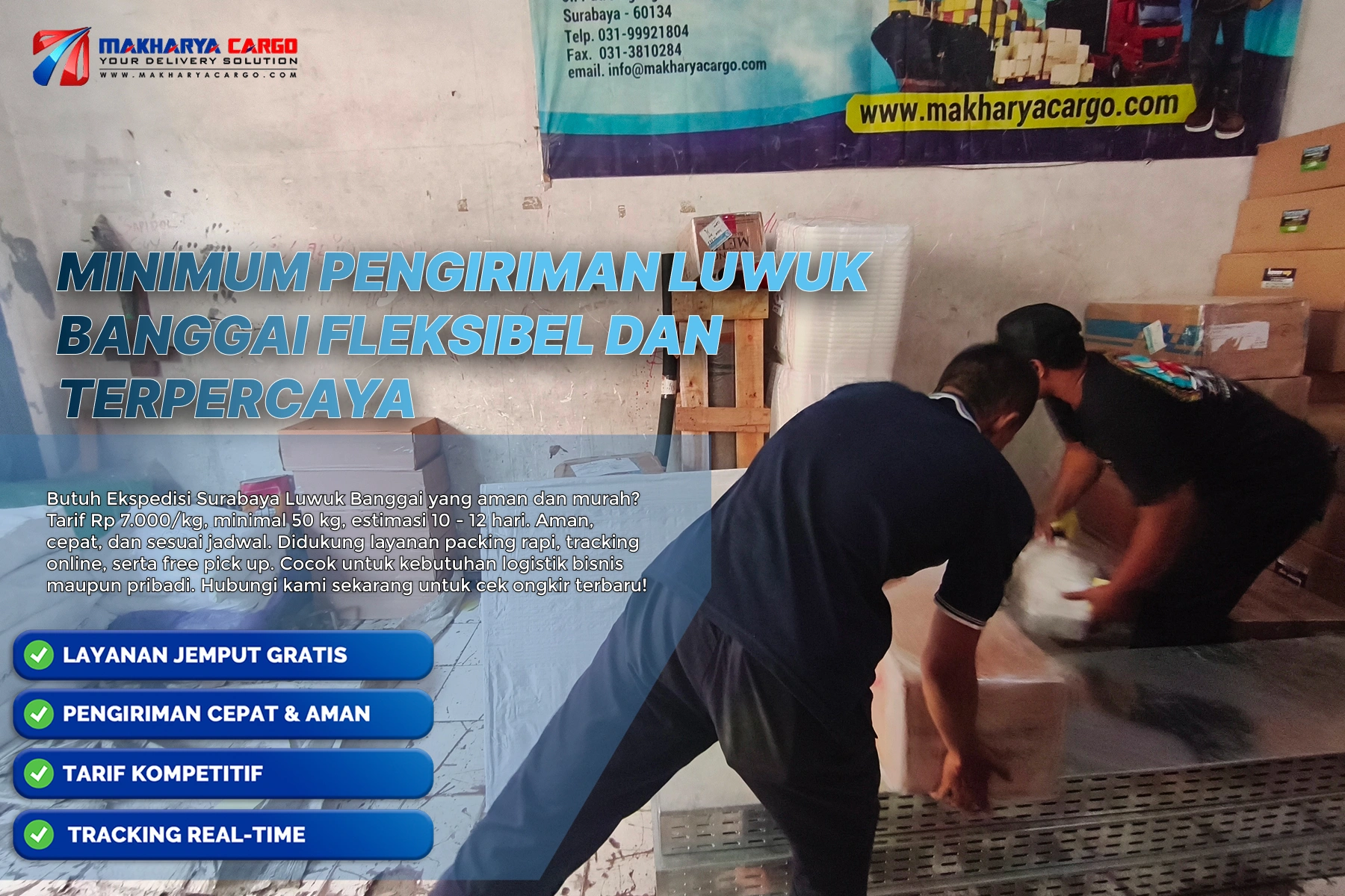 minimum pengiriman luwuk banggai dalam sistem cargo laut