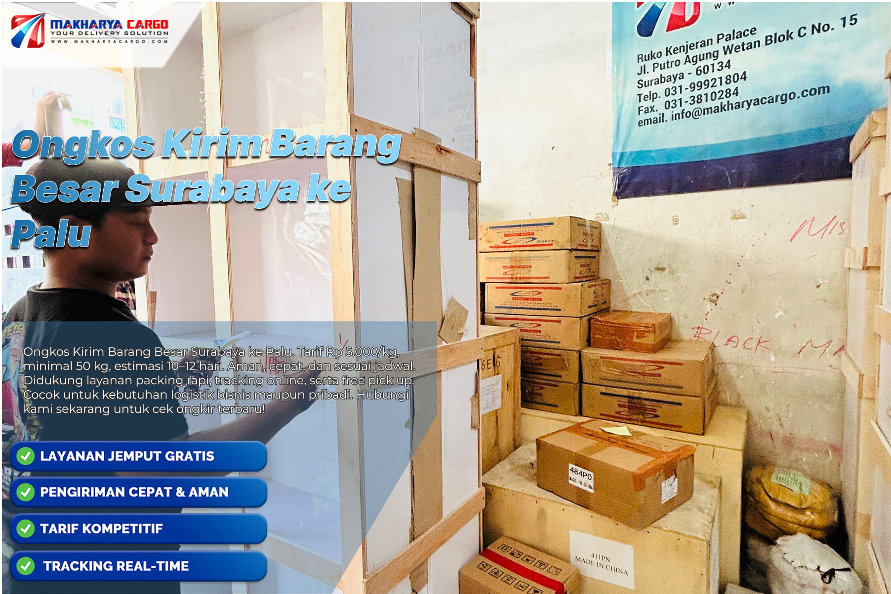 Ongkos Kirim Barang Besar Surabaya ke Palu
