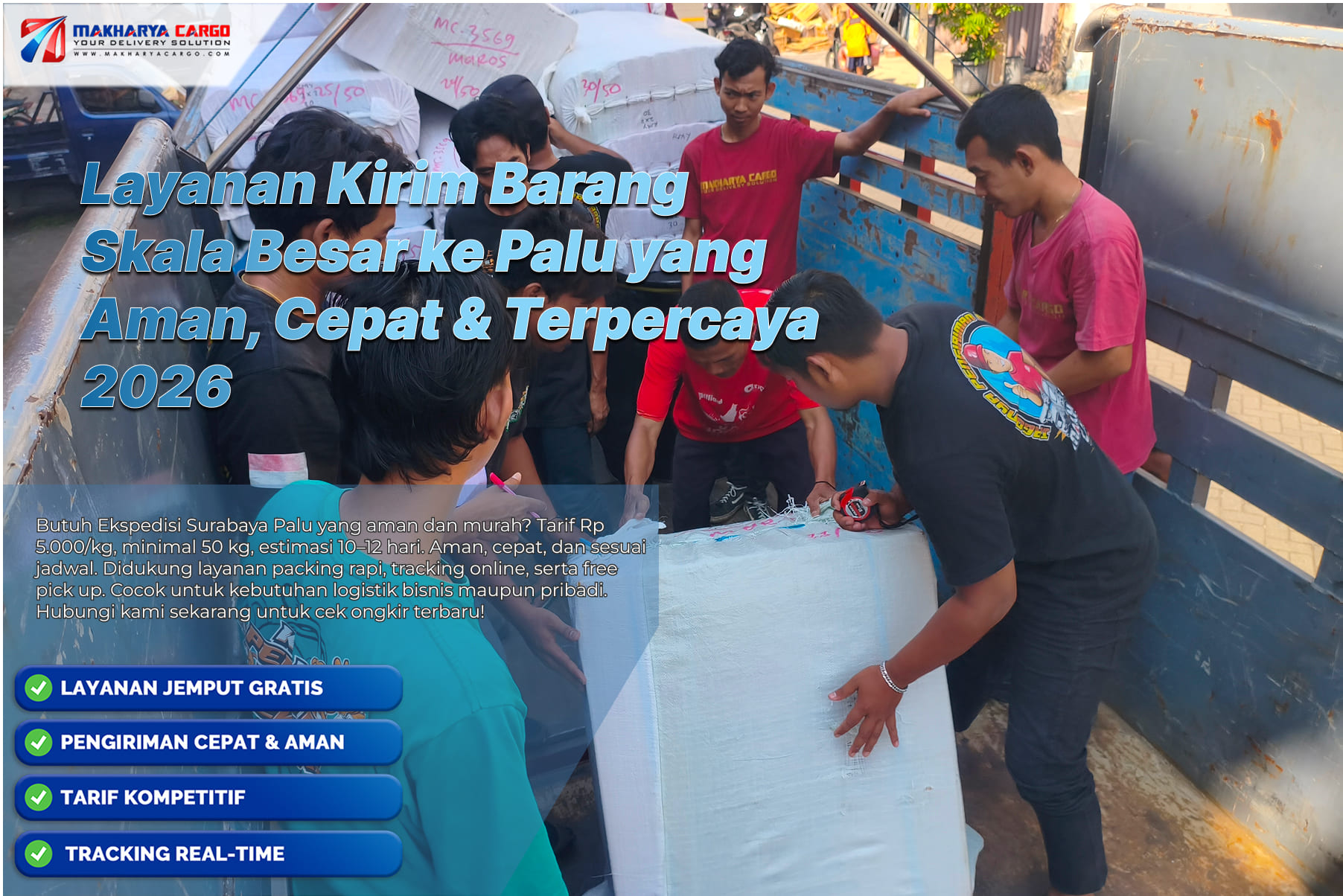 Layanan kirim barang skala besar ke Palu