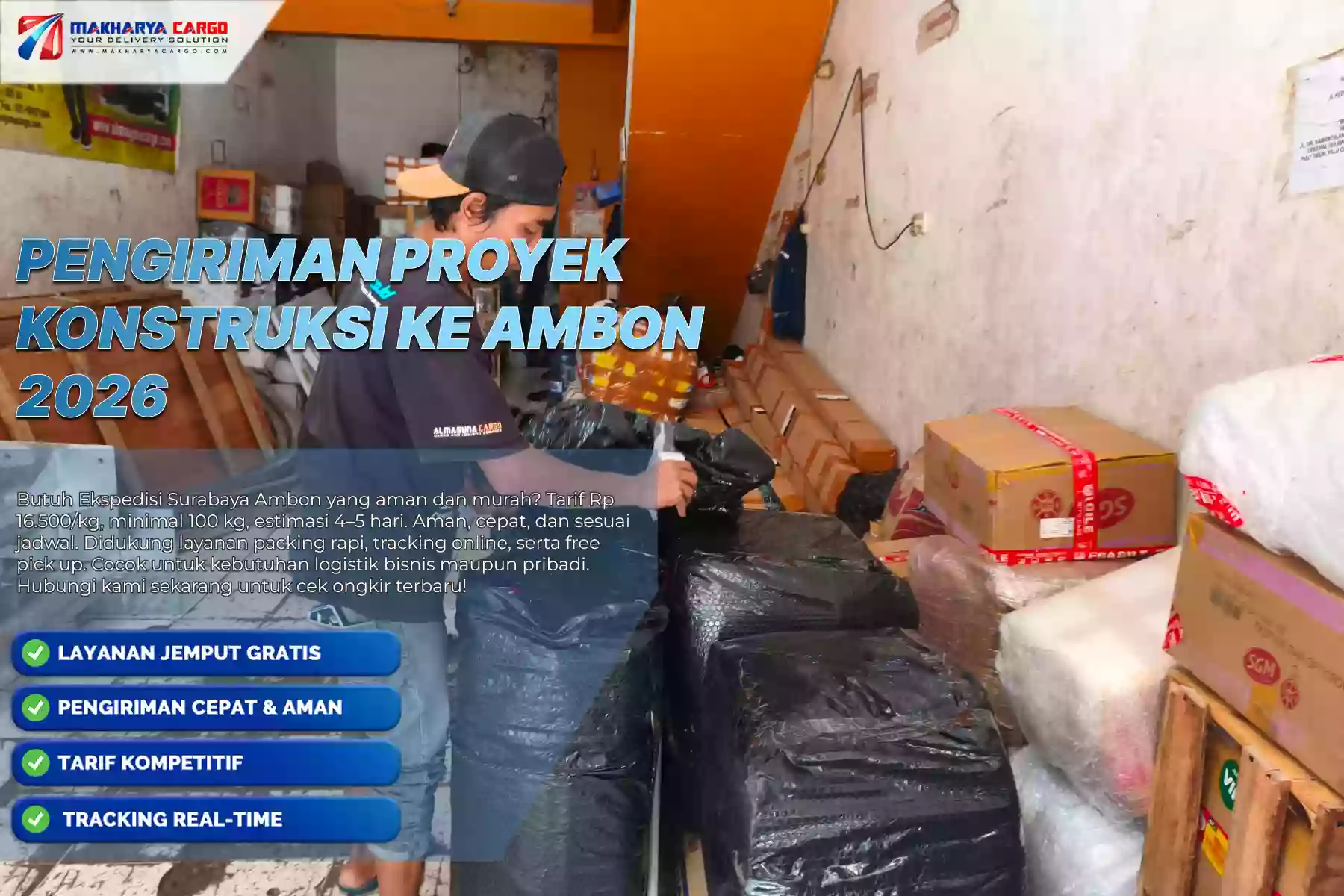 Pengiriman Proyek Konstruksi ke Ambon