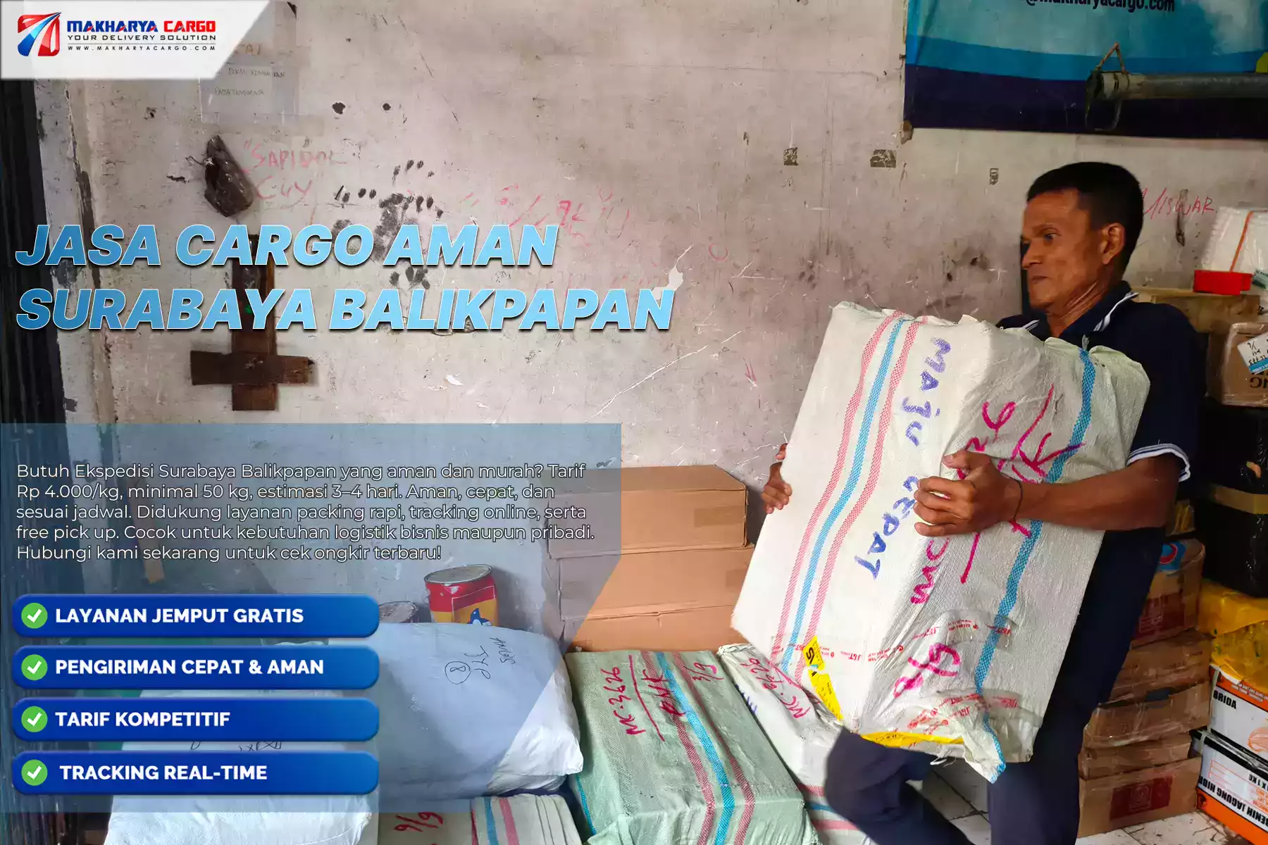 Jasa Cargo Aman Surabaya Balikpapan