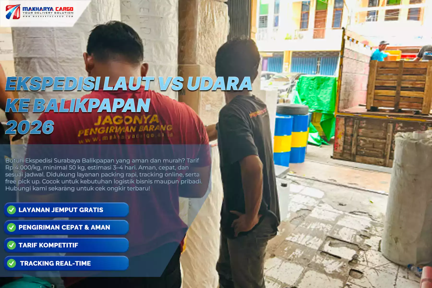 ekspedisi laut vs udara ke Balikpapan