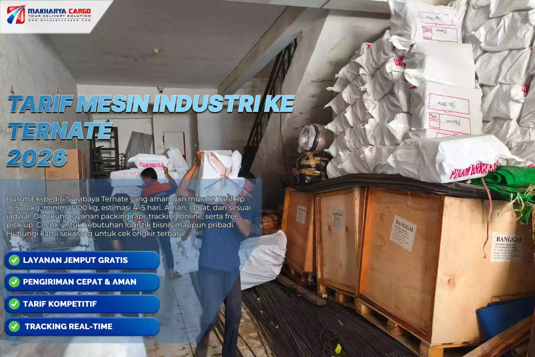 Tarif Mesin Industri ke Ternate