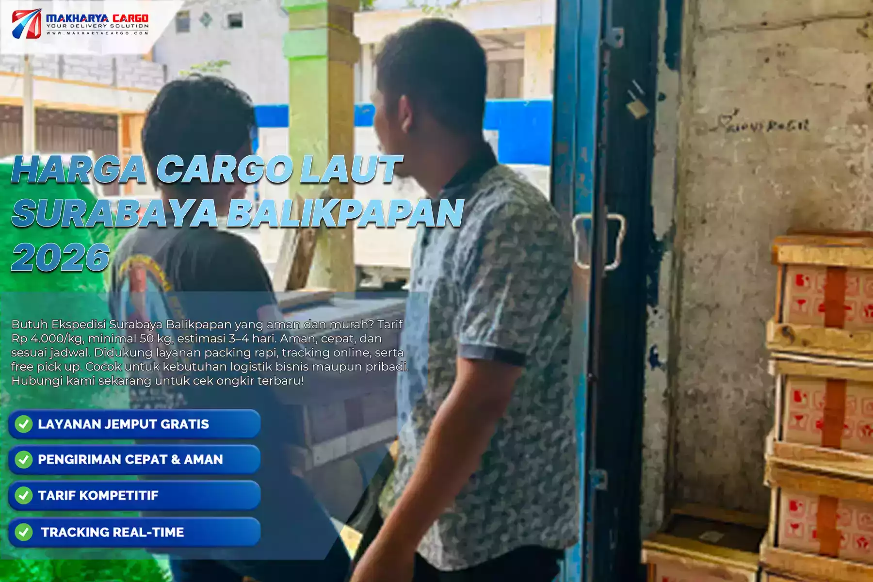 harga cargo laut Surabaya Balikpapan