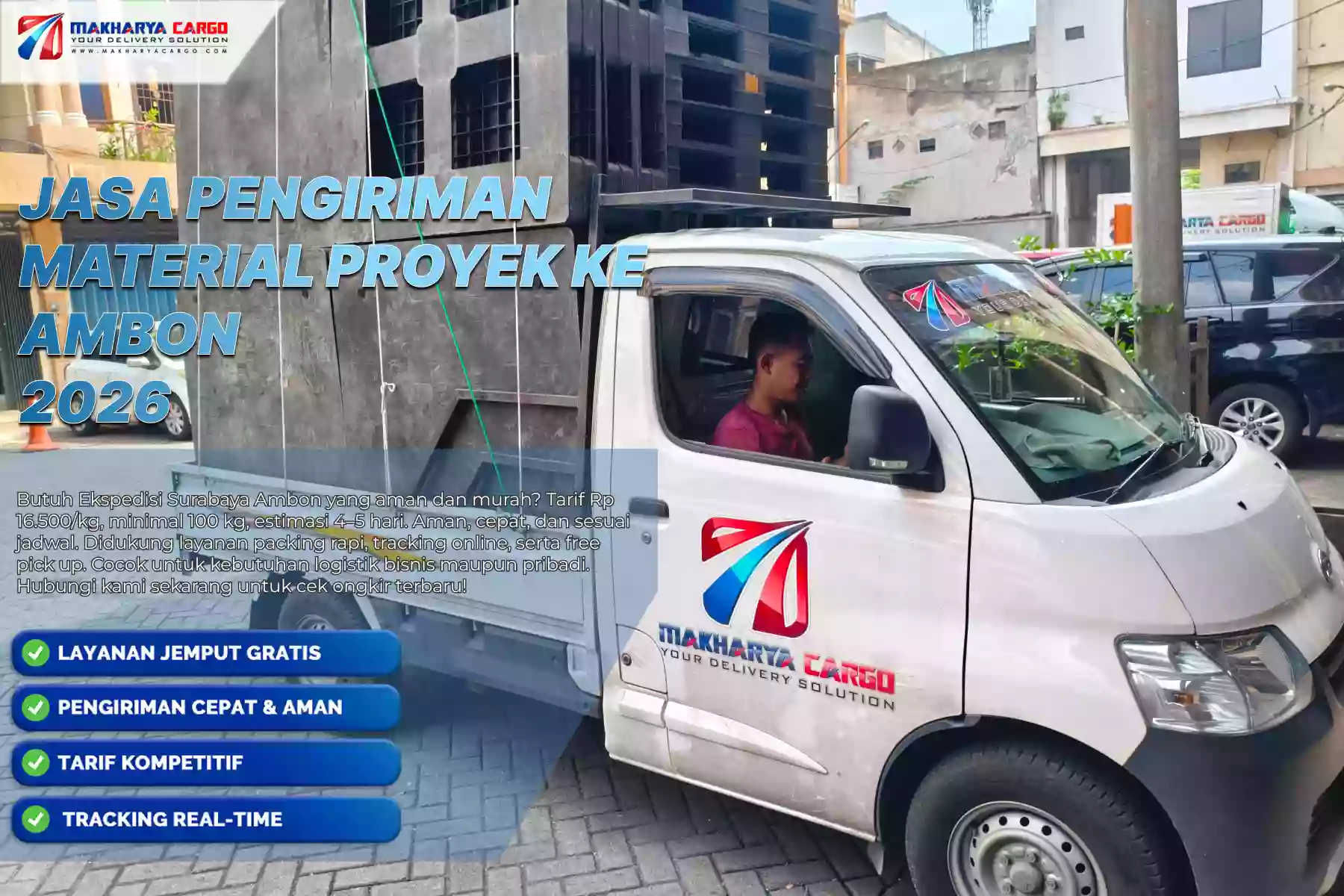 Jasa pengiriman material proyek ke Ambon