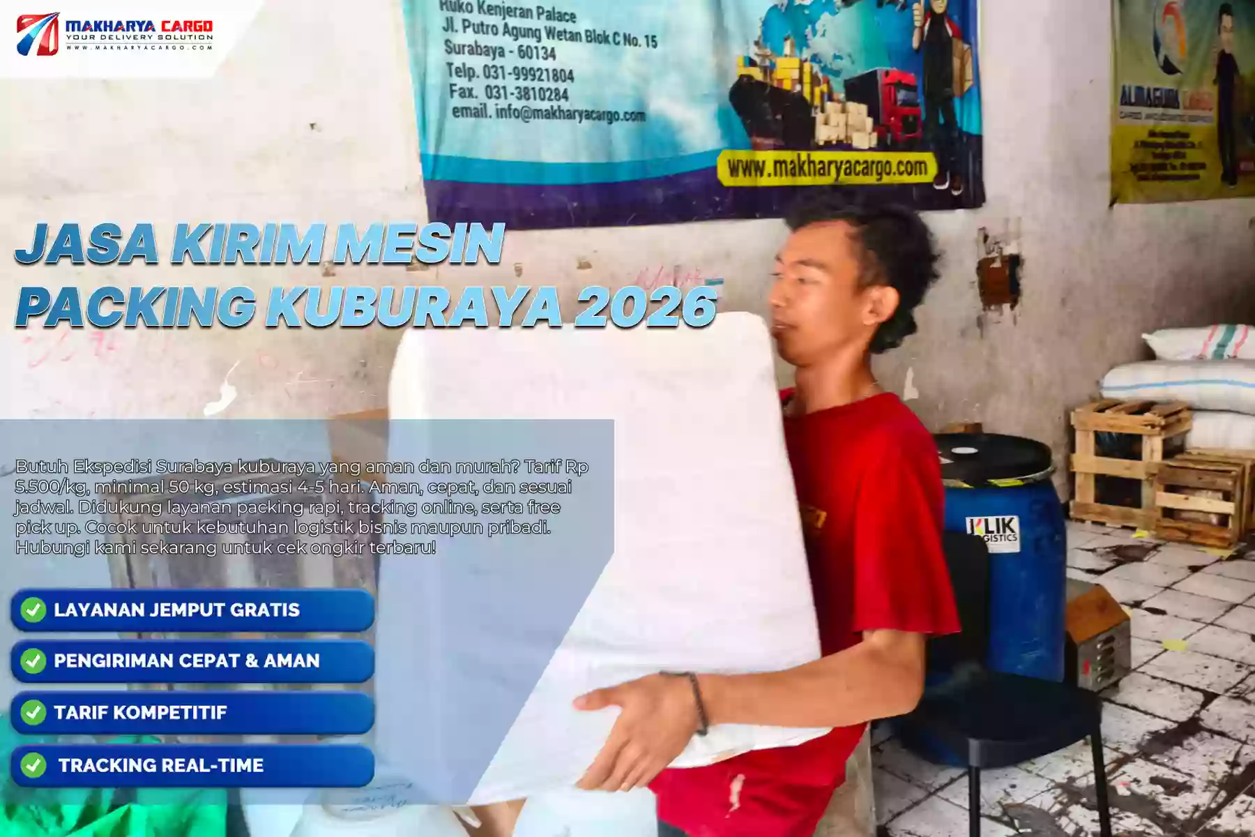 Jasa Kirim Mesin Packing Kuburaya