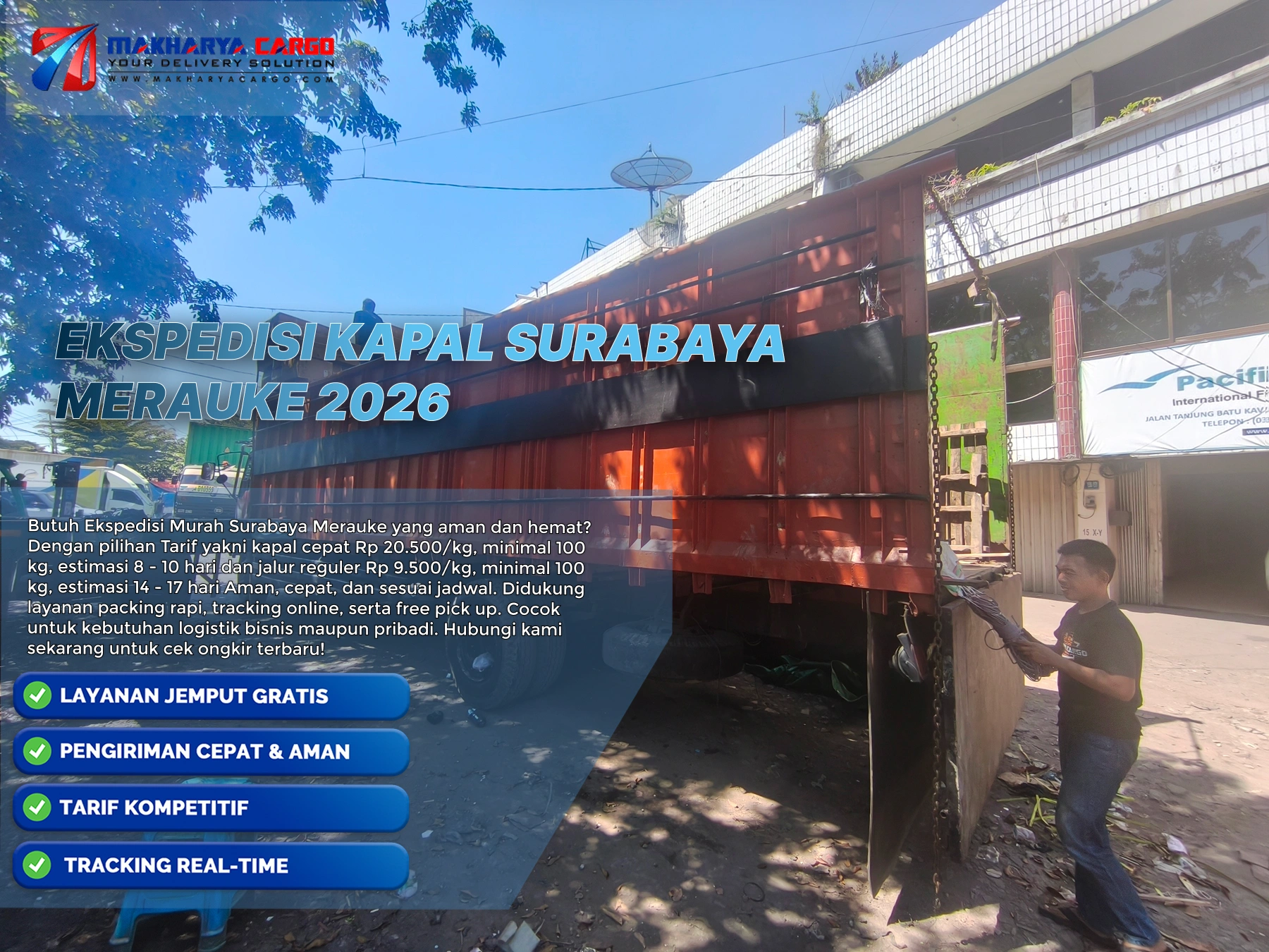 proses ekspedisi kapal surabaya merauke untuk pengiriman barang ke papua