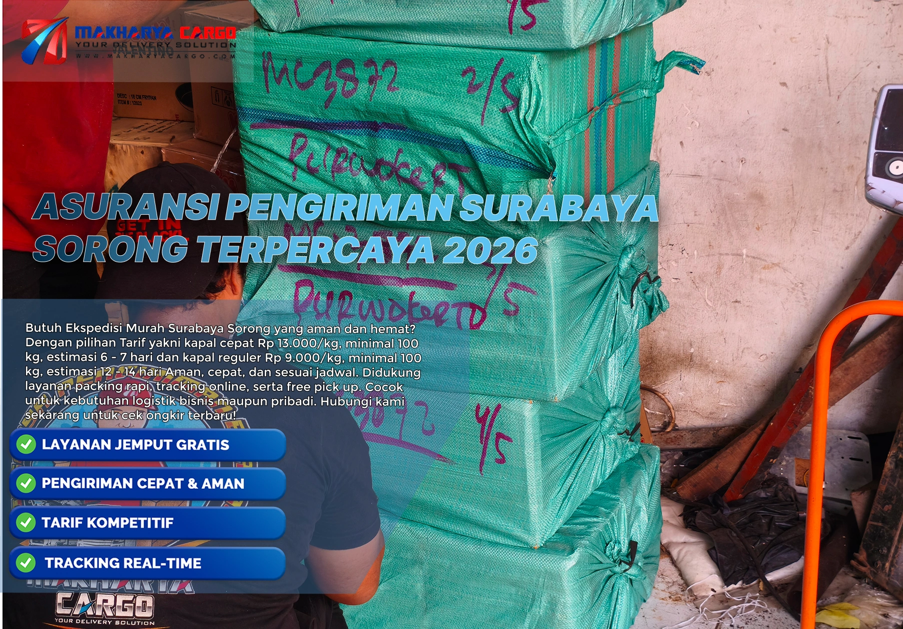 Asuransi pengiriman Surabaya Sorong untuk perlindungan cargo laut