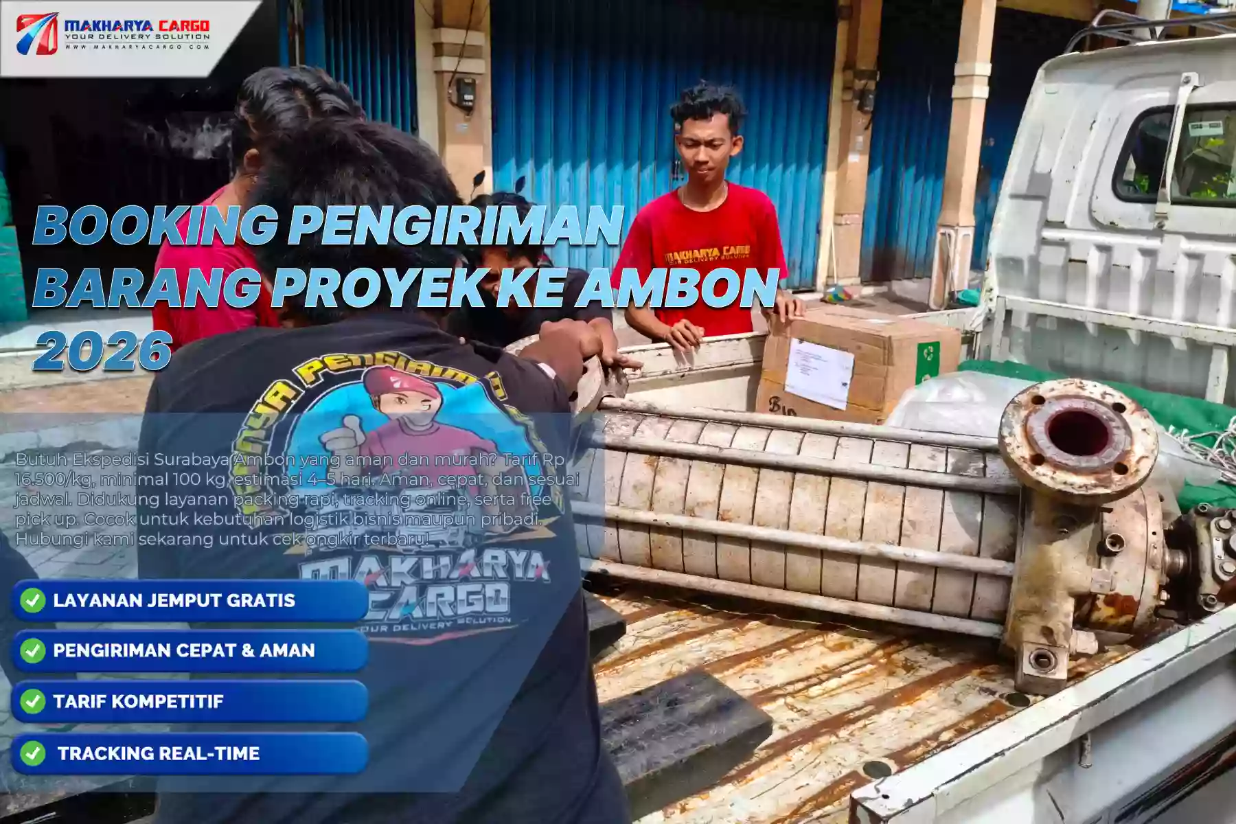 Booking Pengiriman Barang Proyek ke Ambon