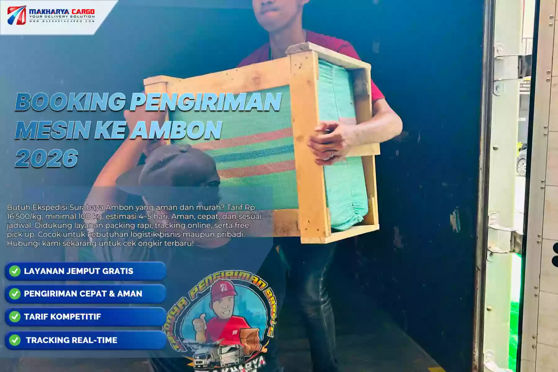Booking Pengiriman Mesin ke Ambon