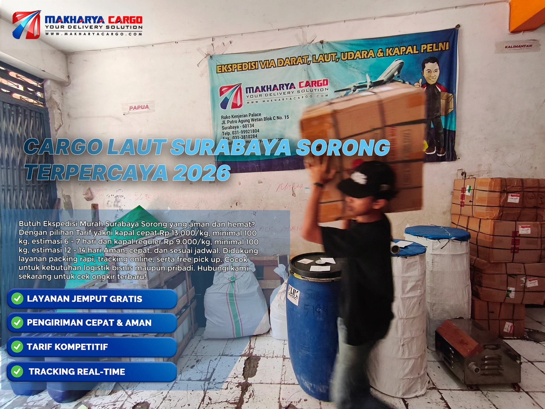 cargo laut surabaya sorong terbaik dan tercepat 2026