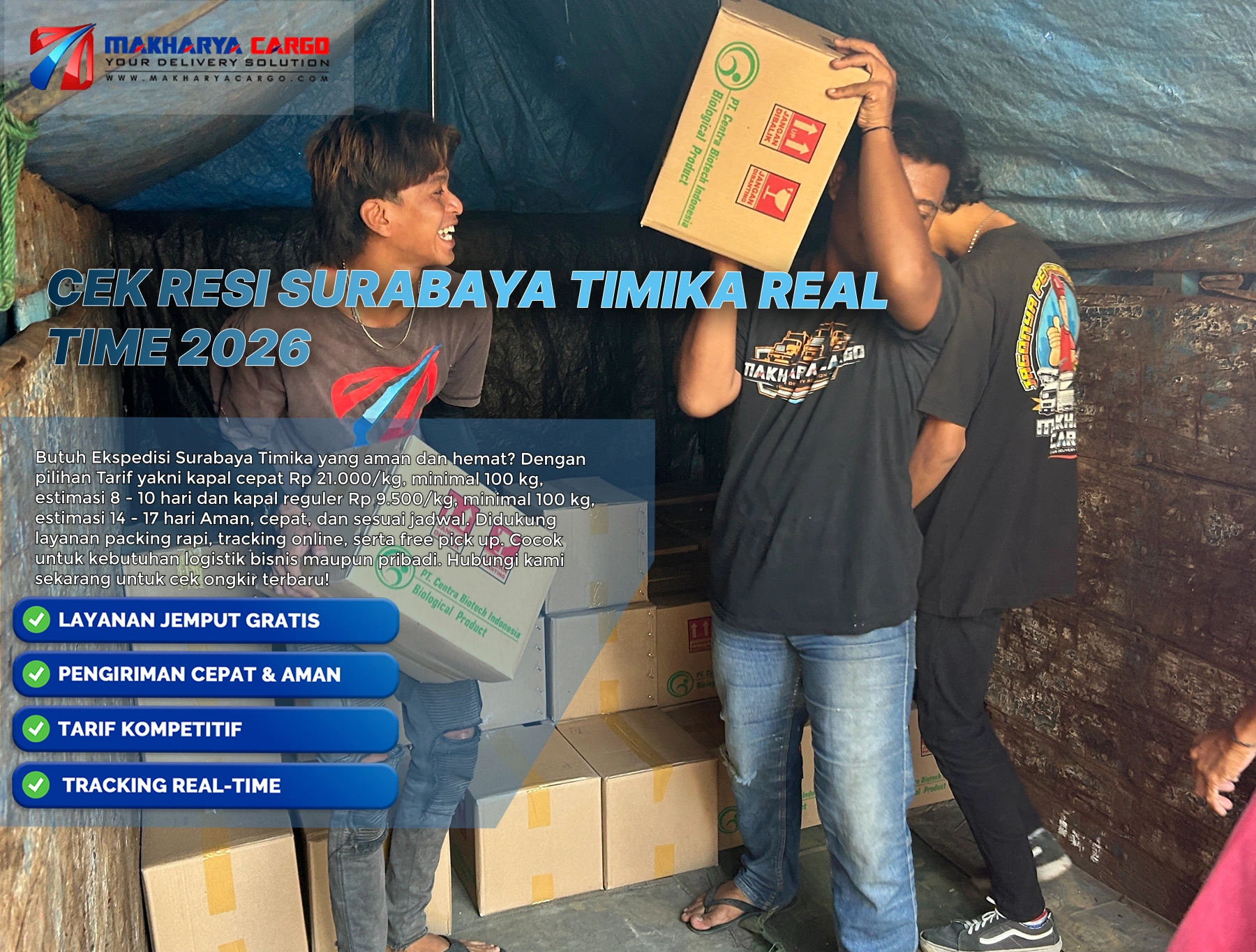 Cek resi Surabaya Timika secara online untuk memantau posisi pengiriman barang