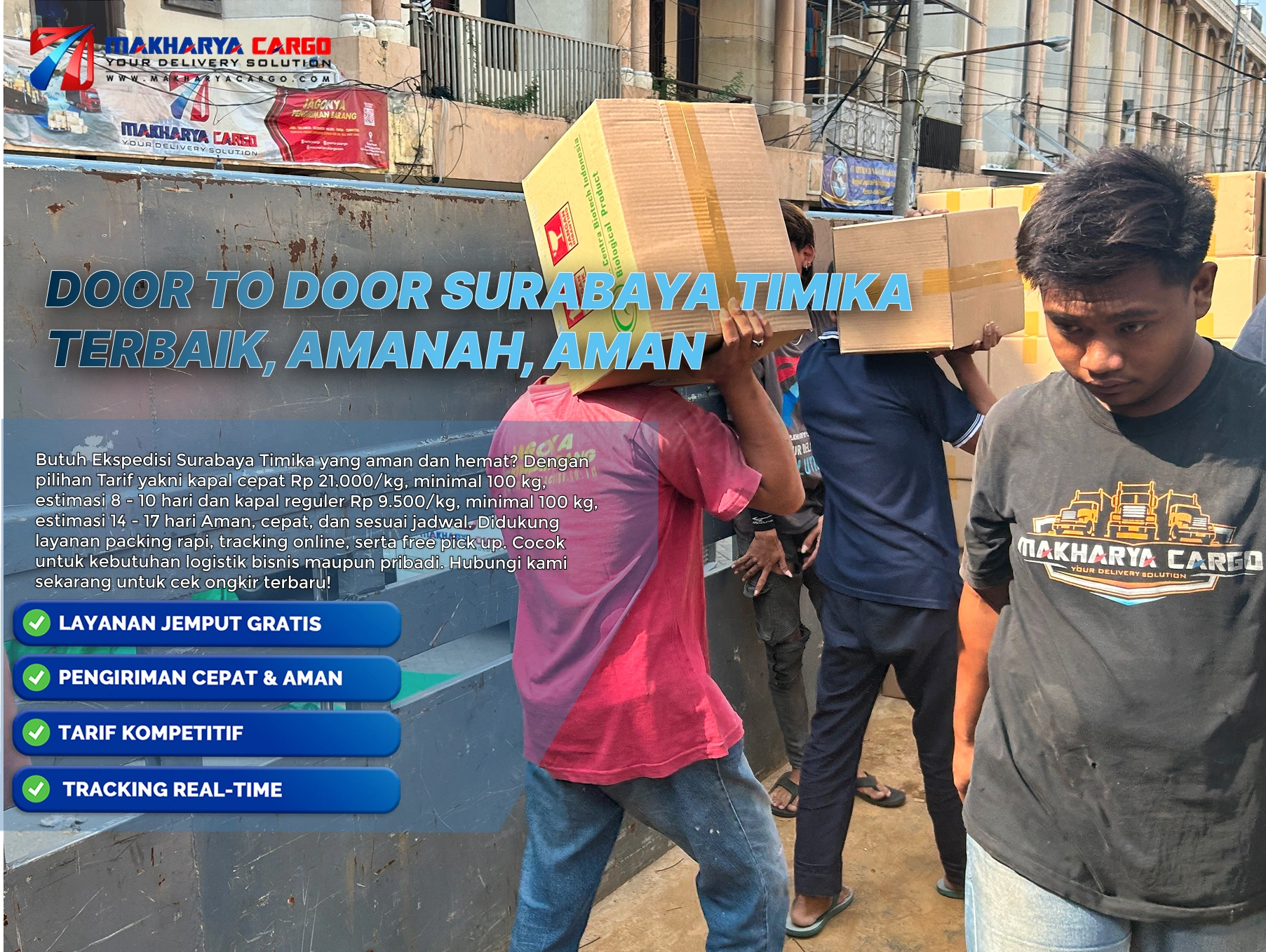 door to door surabaya timika untuk pengiriman barang aman ke Papua