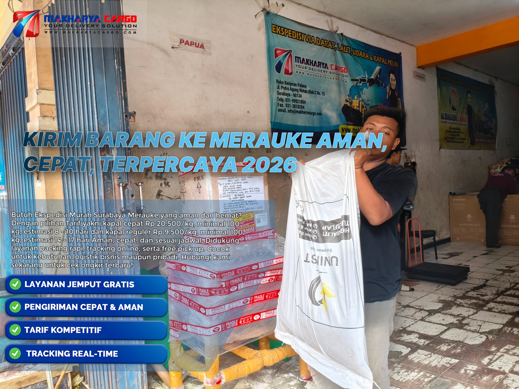 kirim barang ke merauke melalui cargo laut
