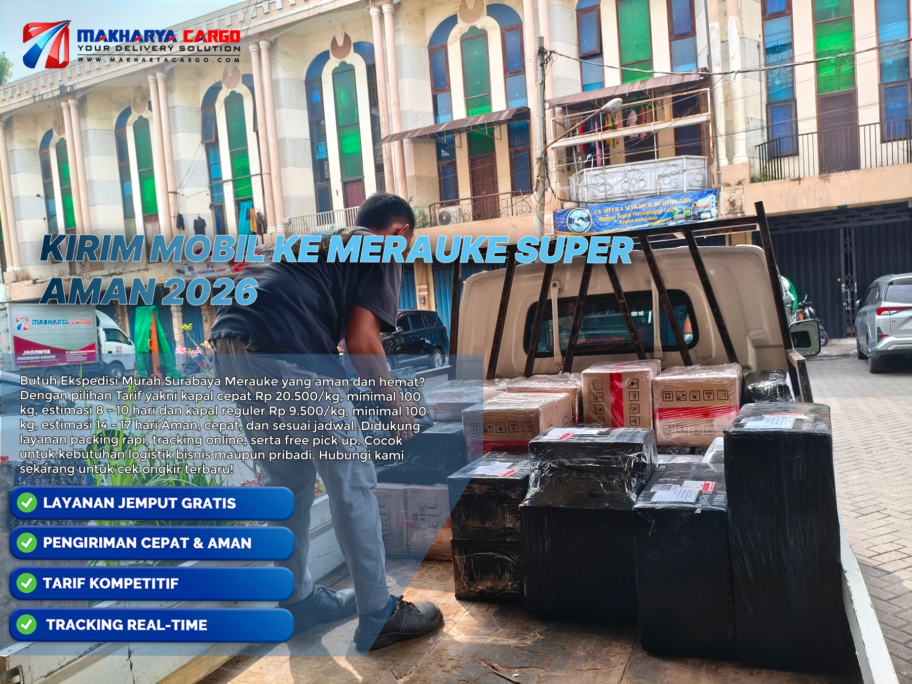 proses pengiriman mobil ke merauke menggunakan kapal laut