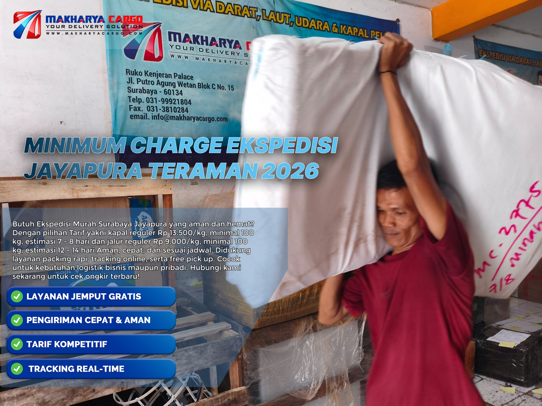 minimum charge ekspedisi jayapura