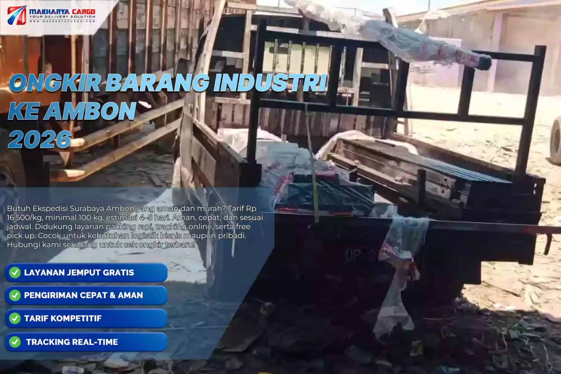 Ongkir barang industri ke Ambon