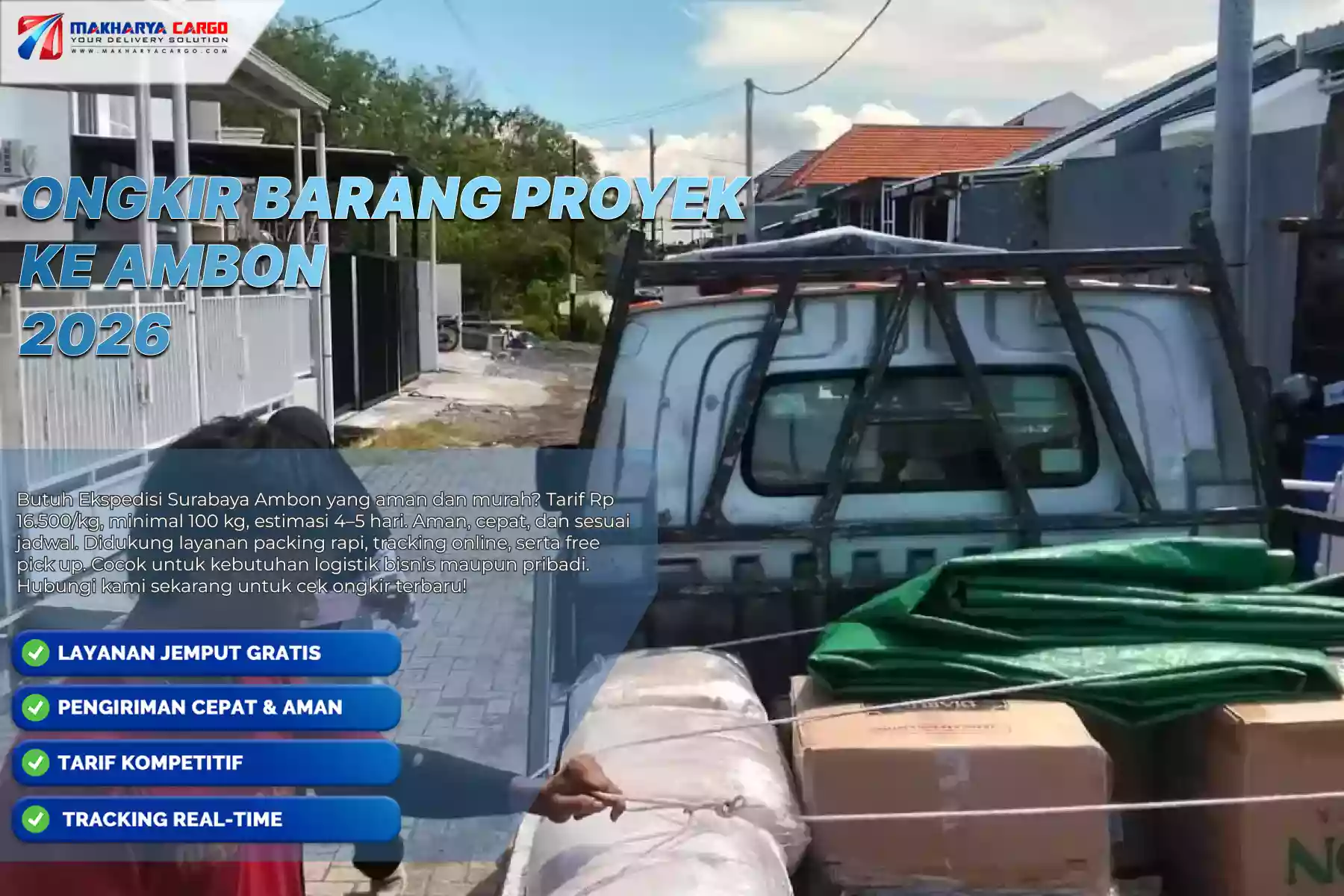 Ongkir barang proyek ke Ambon