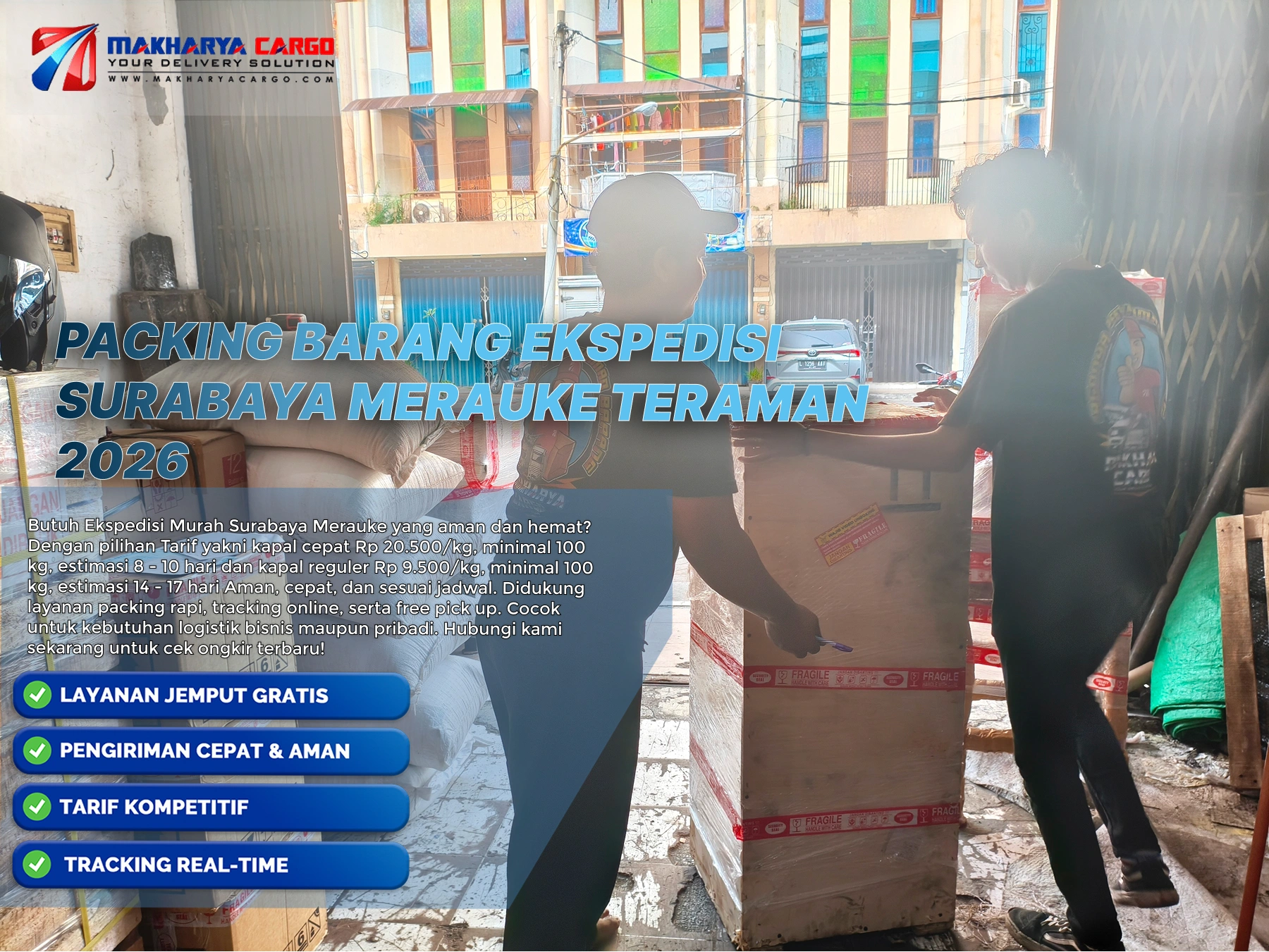 Packing barang ekspedisi untuk pengiriman cargo laut jarak jauh