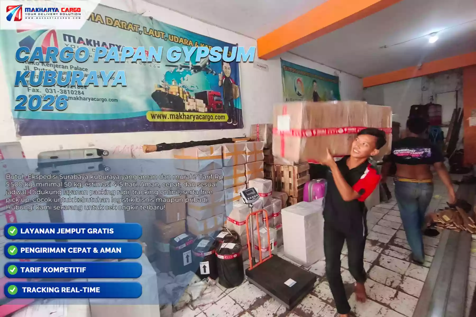 Cargo Papan Gypsum Kuburaya