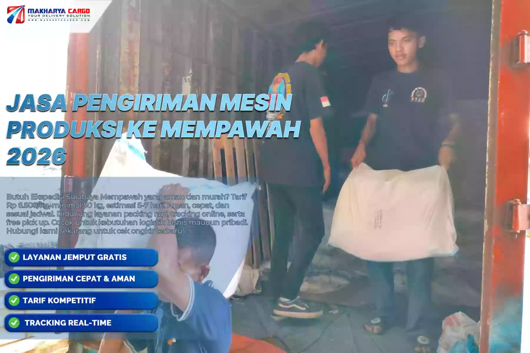 Jasa Pengiriman Mesin Produksi ke Mempawah