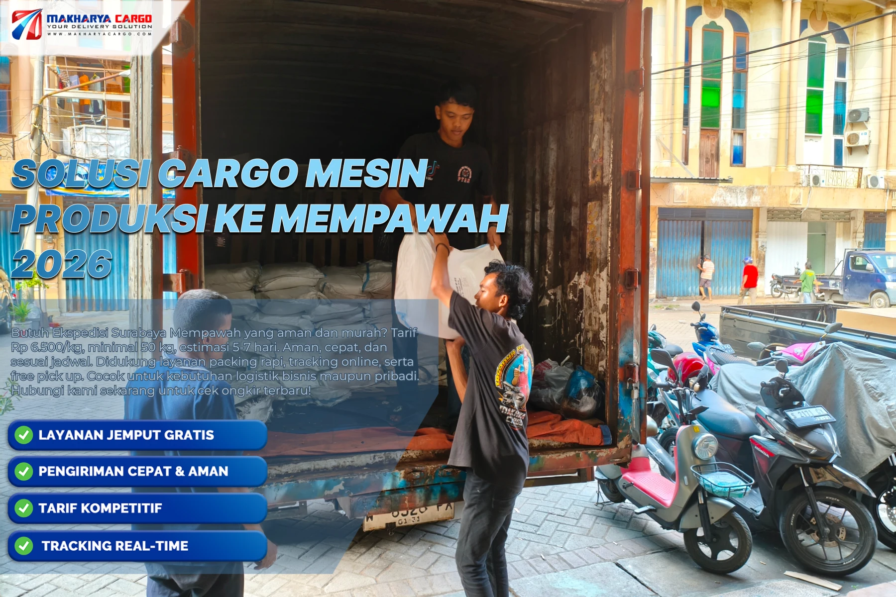 Solusi Cargo Mesin Produksi ke Mempawah