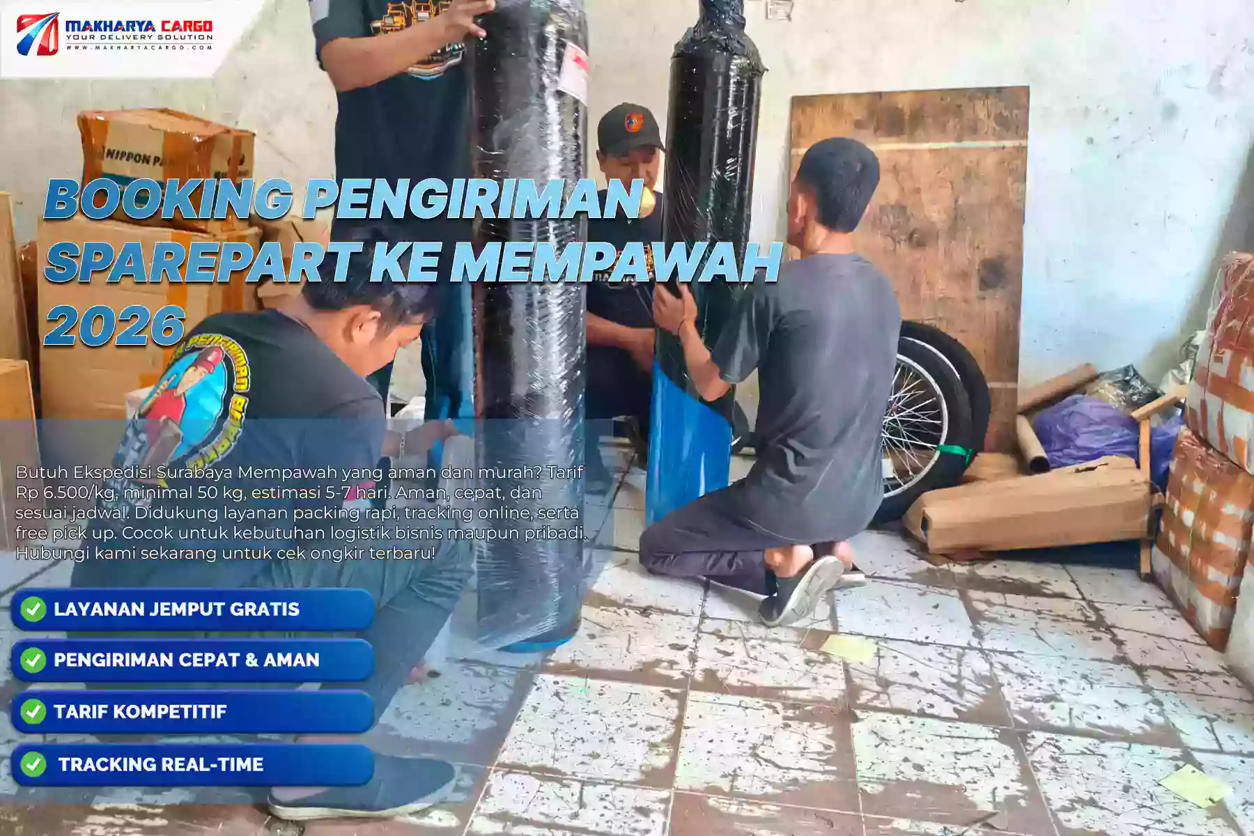 Booking Pengiriman Sparepart ke Mempawah